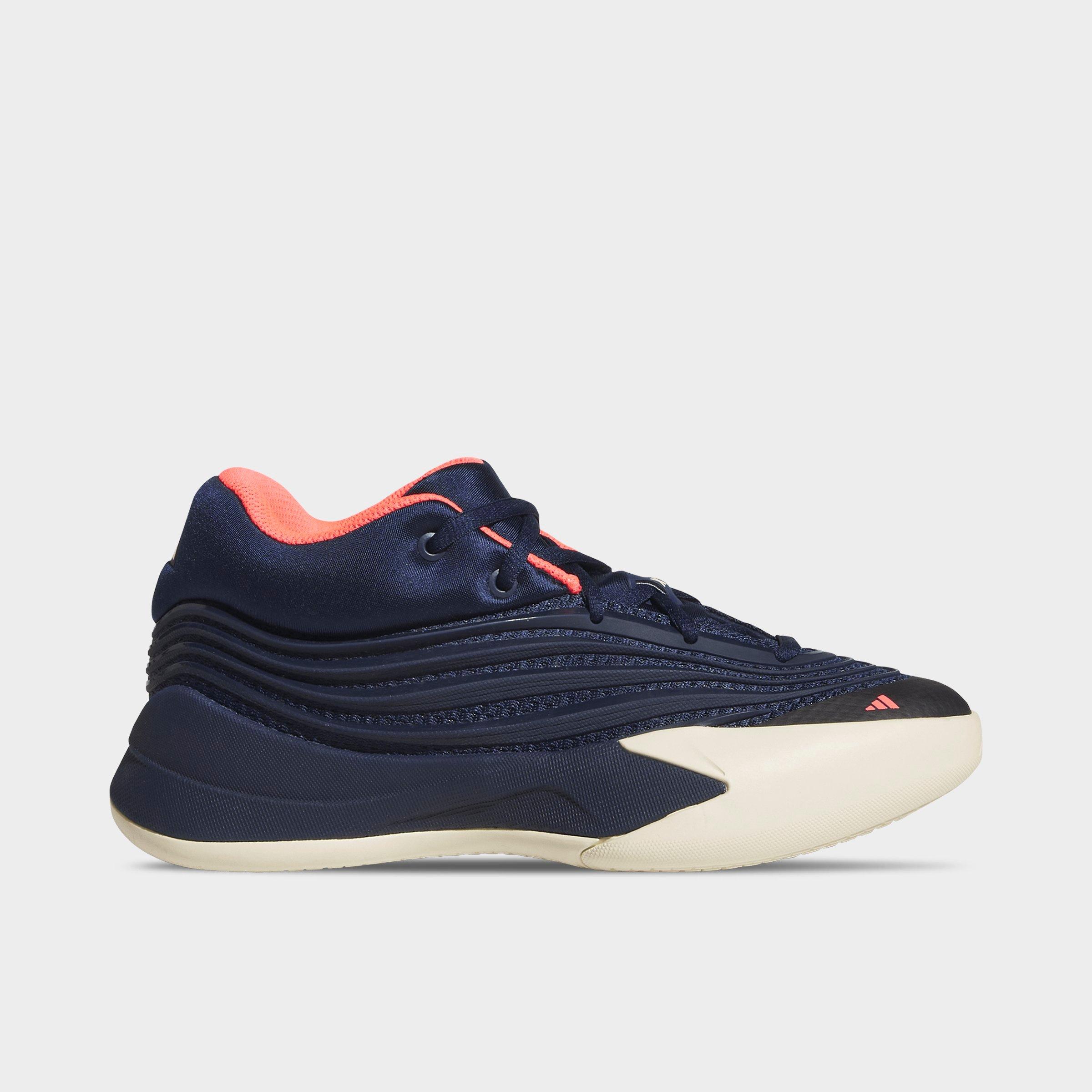 adidas Big Kids Dame X Basketball Shoes in Night Indigo/Warm Vanilla/Solar Turbo Size: 6.0