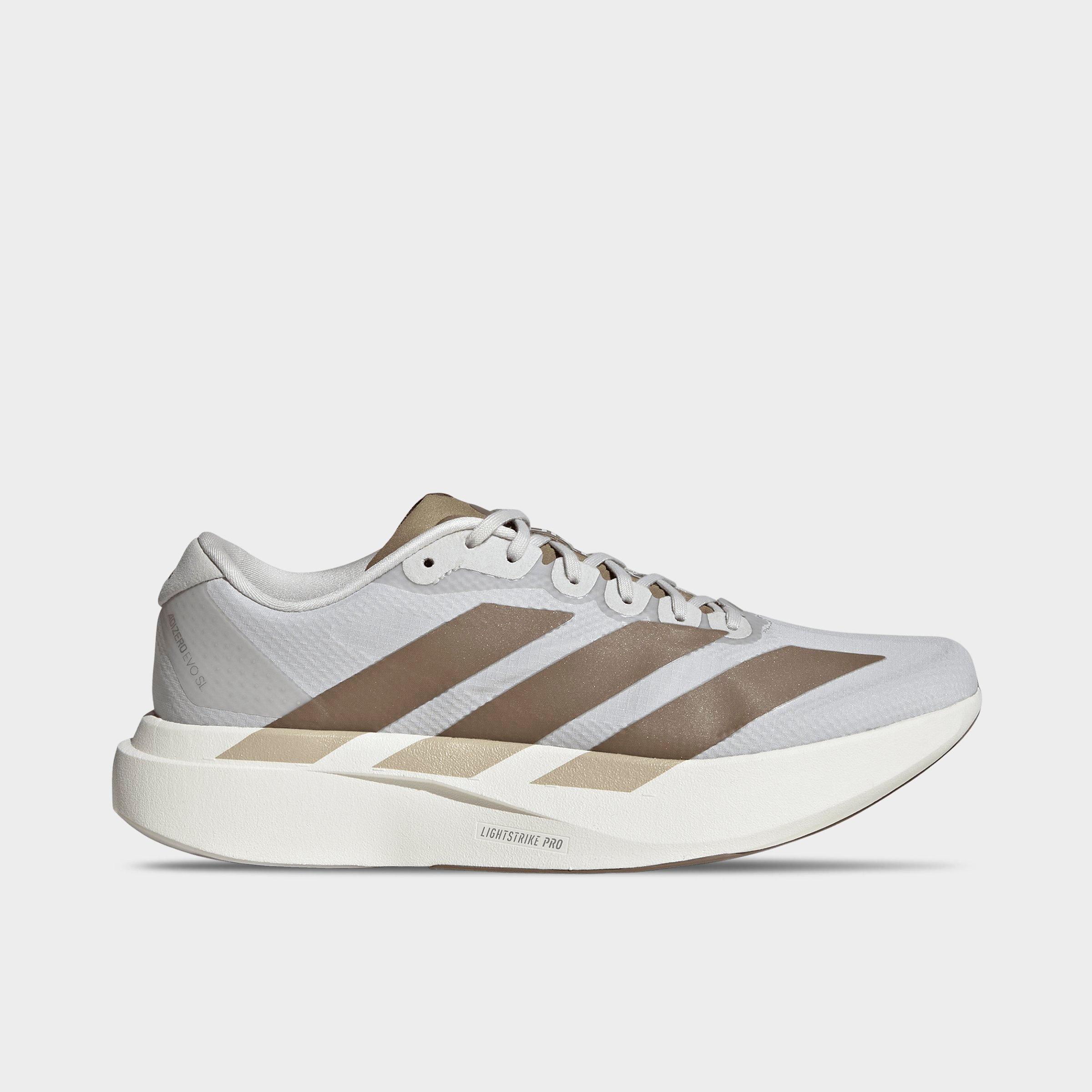 adidas Men's Adizero EVO SL Woven Running Shoes in Grey/Khaki Size: 11.0