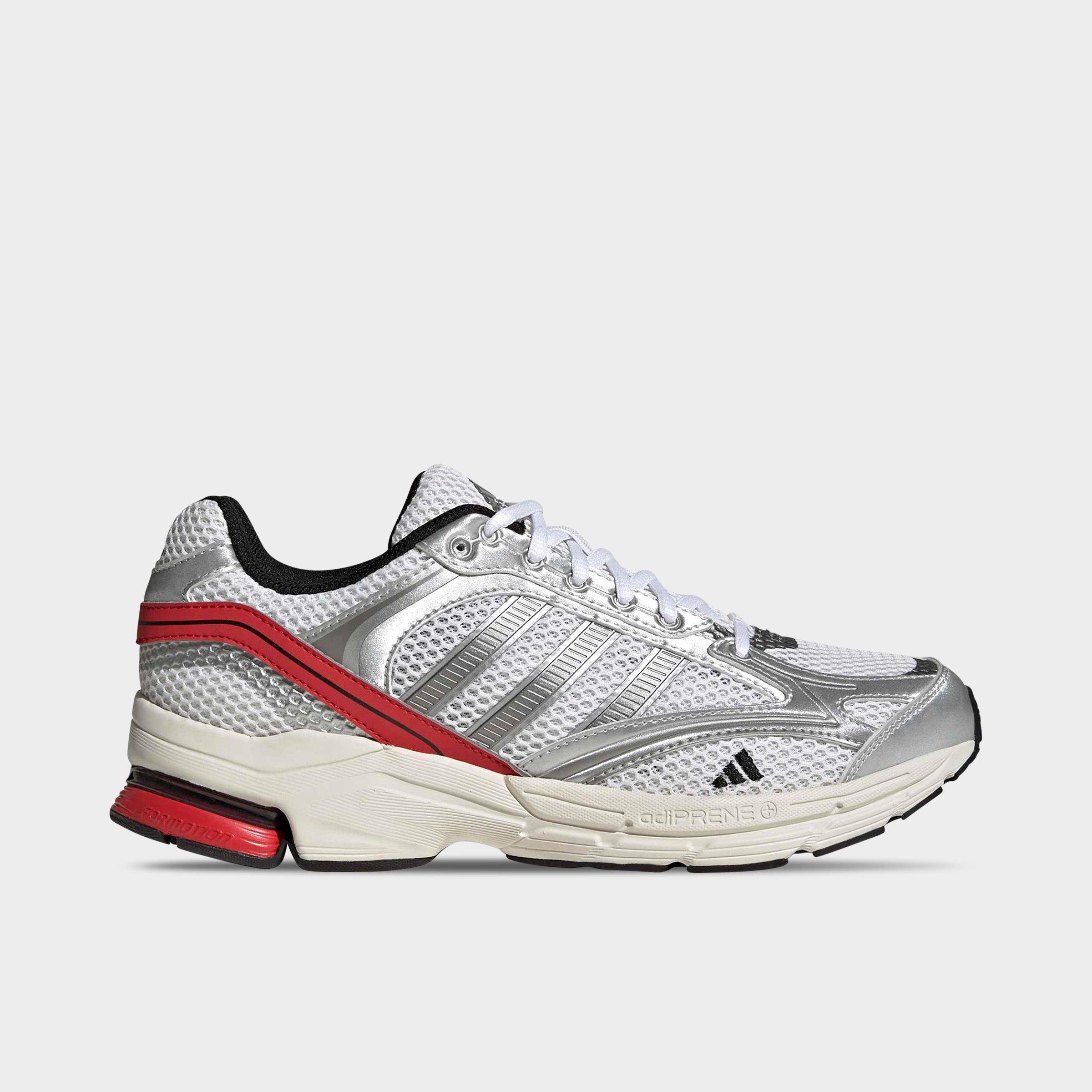 adidas Men's Spiritain 2000 Casual Shoes in White/Iron Metallic/Better Scarlet Size: 8.5