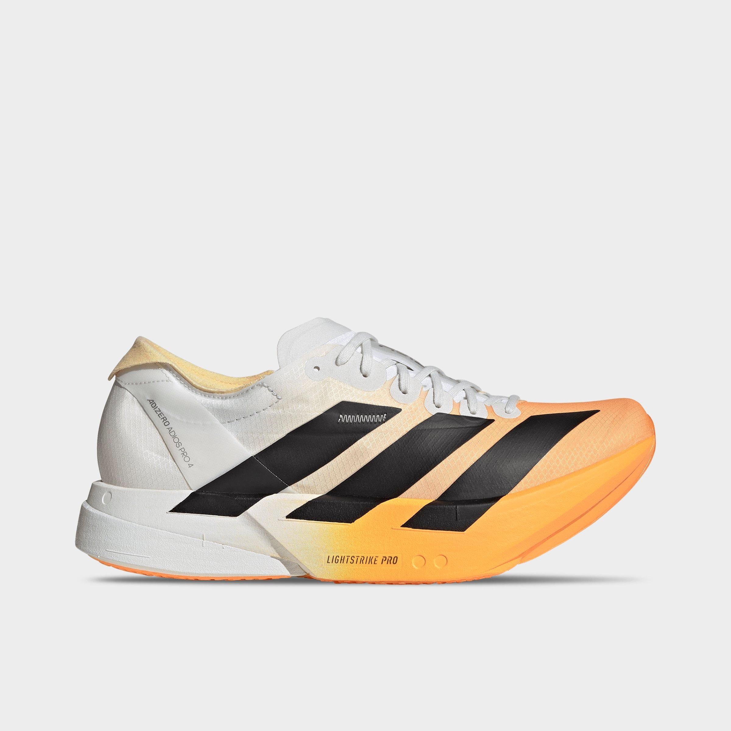 adidas Men's Adizero Adios Pro 4 Running Shoes in Lucid Tangerine/Core Black/Crystal White Size: 7.5