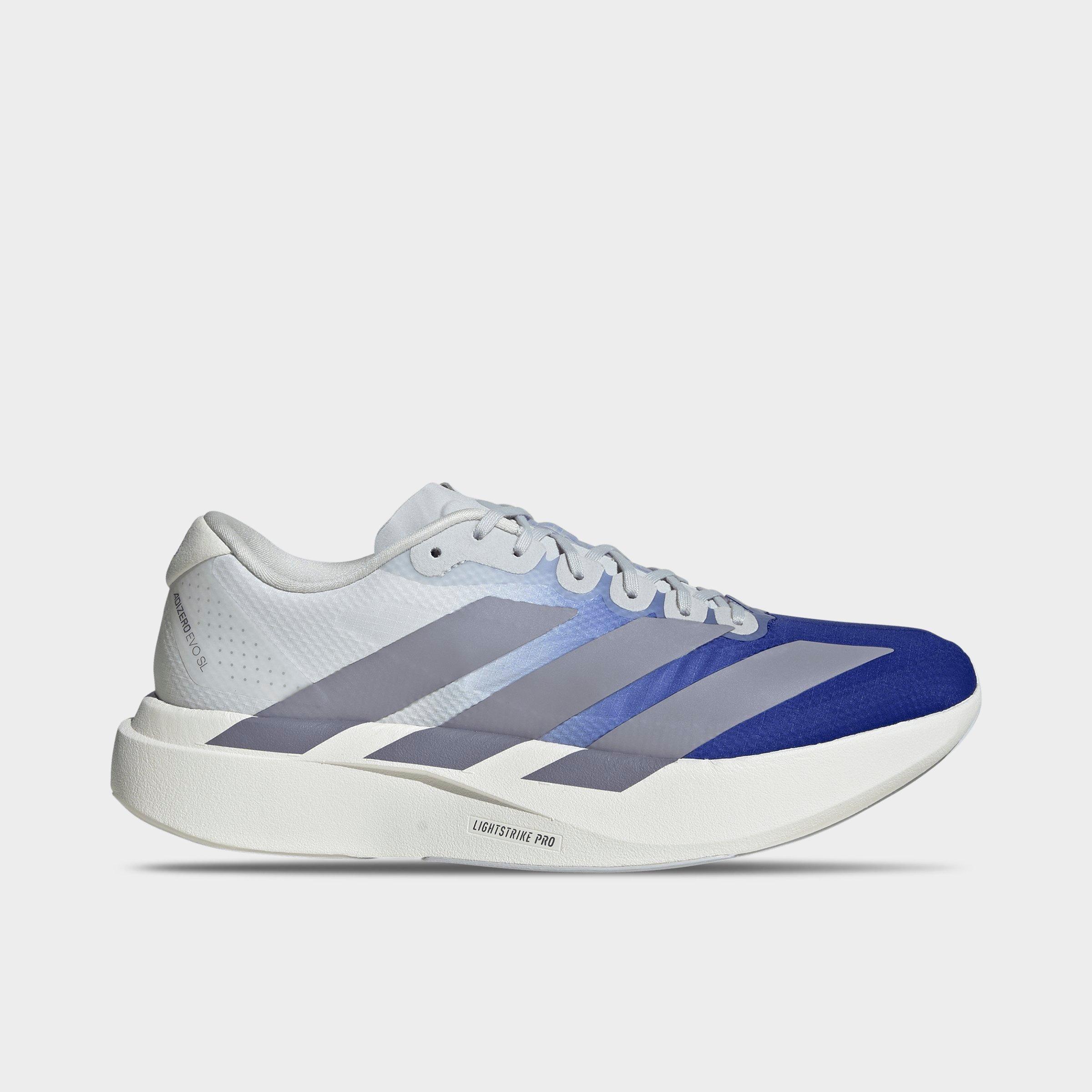 adidas Mens Adizero EVO SL Woven Running Shoes in Lucid Blue/Slate/Crystal White Size: 11.5