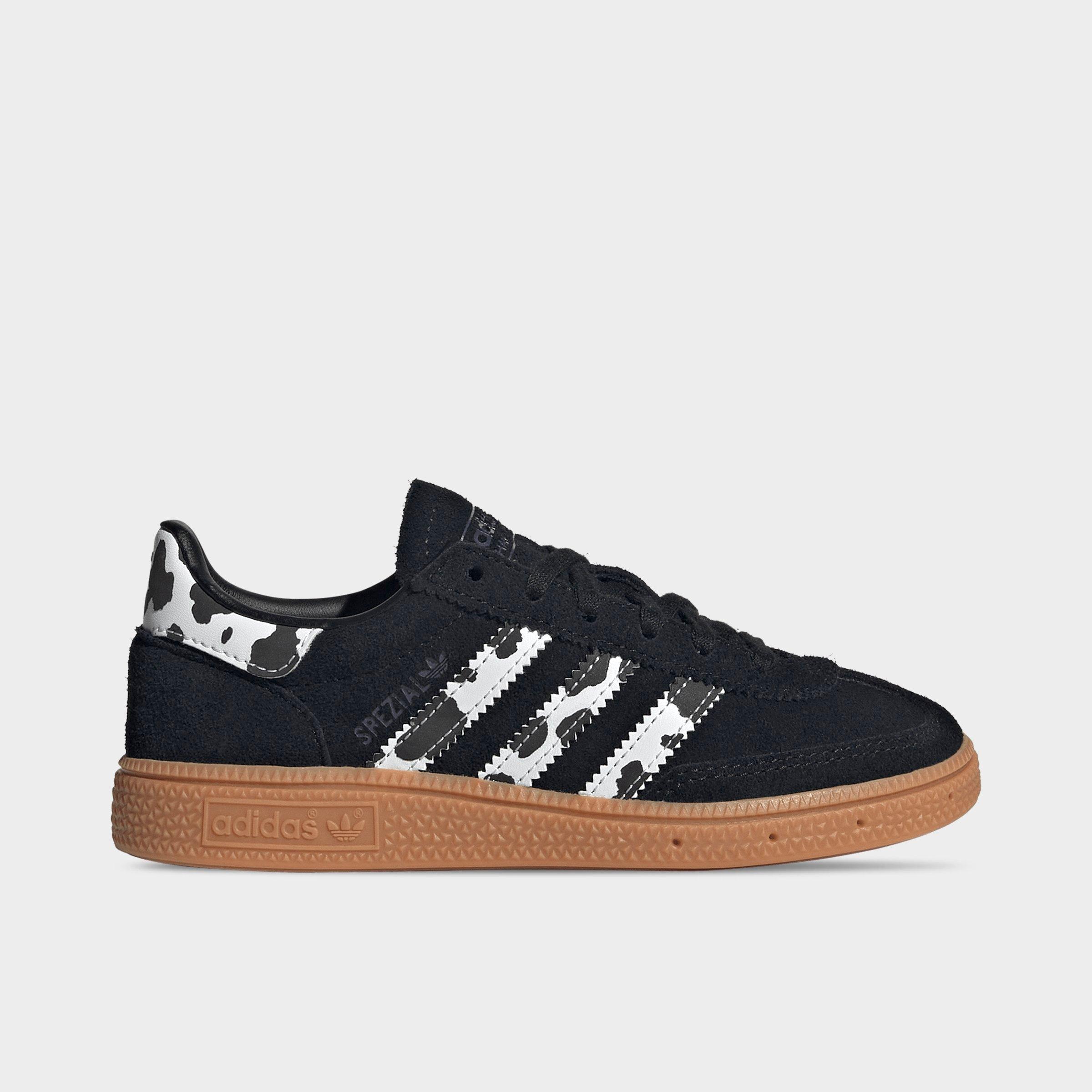 adidas Little Kids Originals Handball Spezial Casual Shoes in Core Black/Violet/Cloud White Size: 3.0