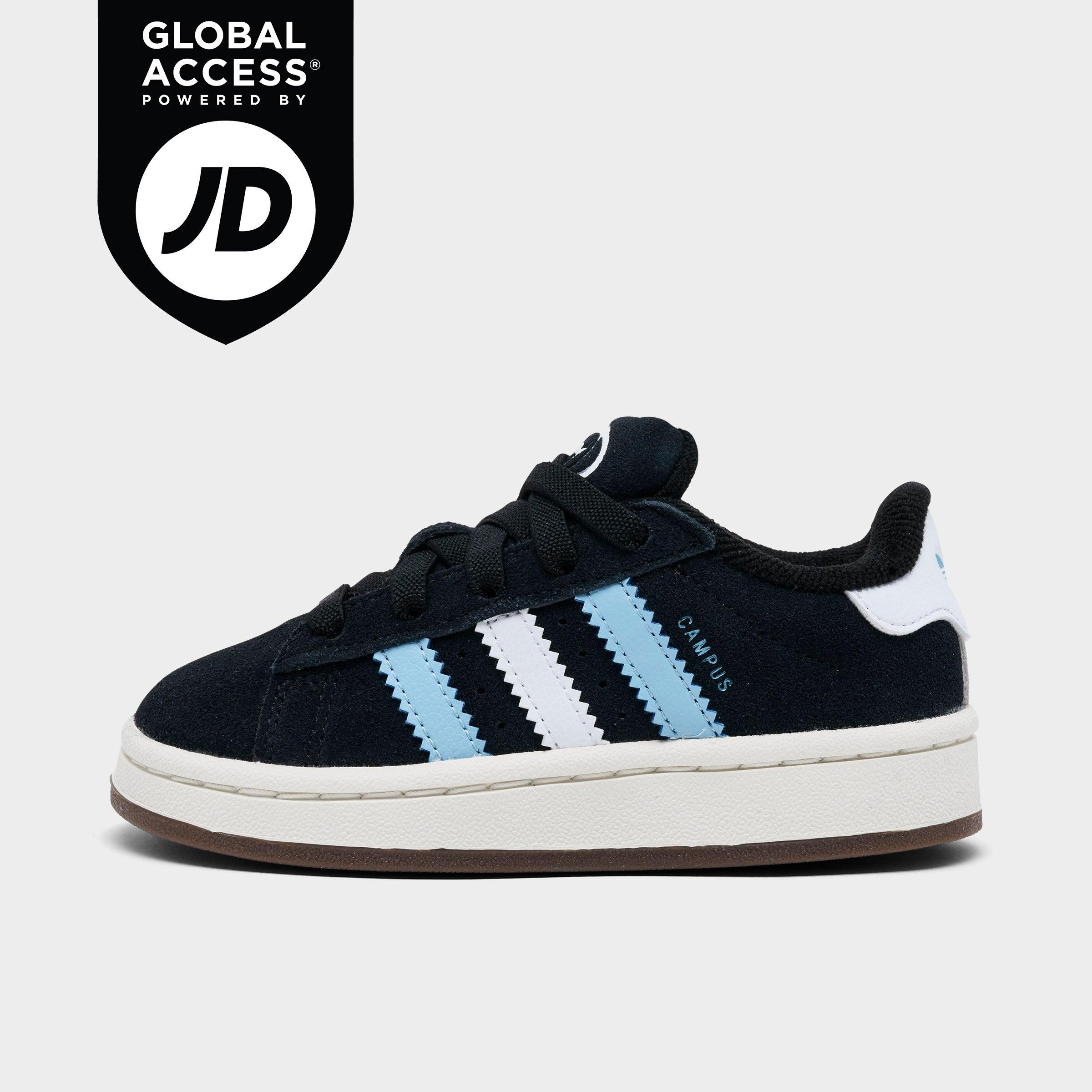 adidas Kids Toddler Originals Campus 00s Comfort Closure Stretch Lace Casual Shoes in Core Black/White/Clear Blue Size: 4.0