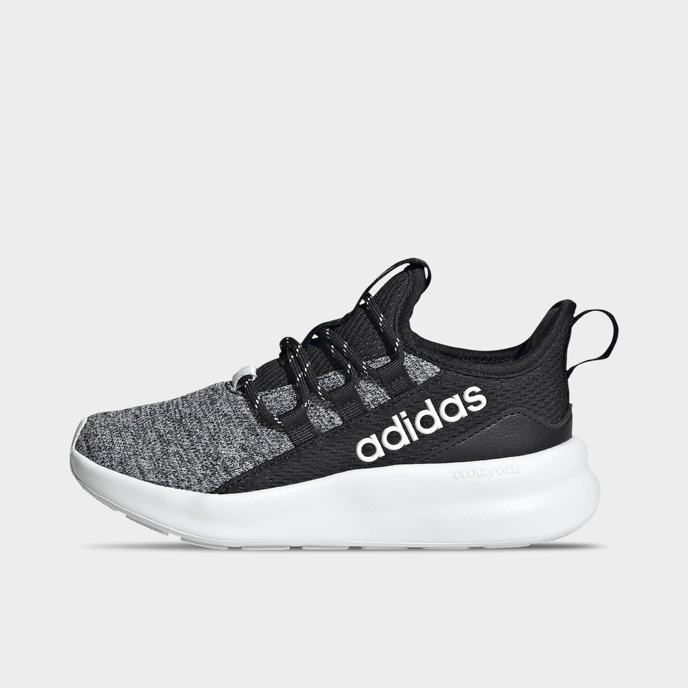 adidas Little Kids Lite Racer Adapt 8.0 Stretch Lace Casual Shoes in Core Black/Cloud White Size: 13.5