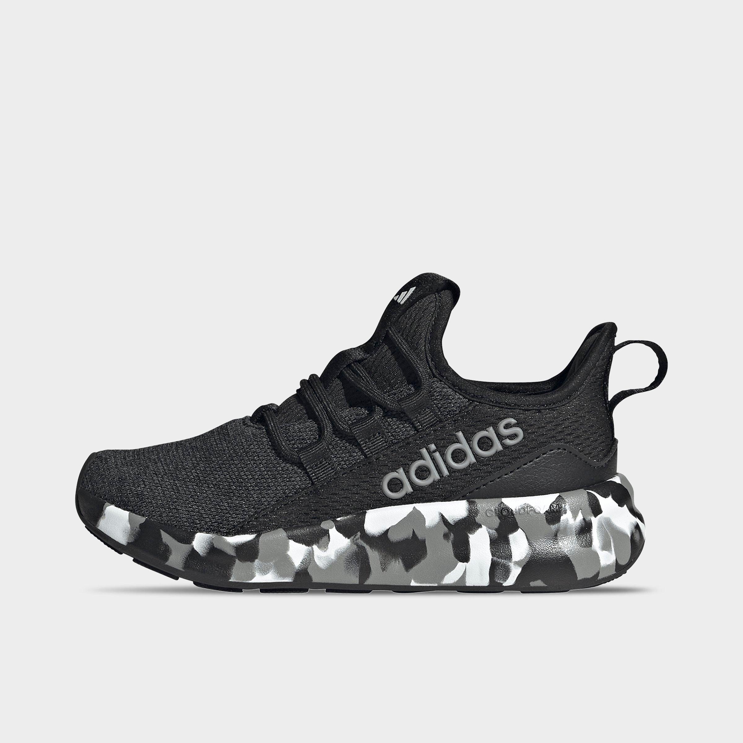 adidas Little Kids Lite Racer Adapt 8.0 Stretch Lace Casual Shoes in Core Black/Grey Three/Carbon Size: 12.5