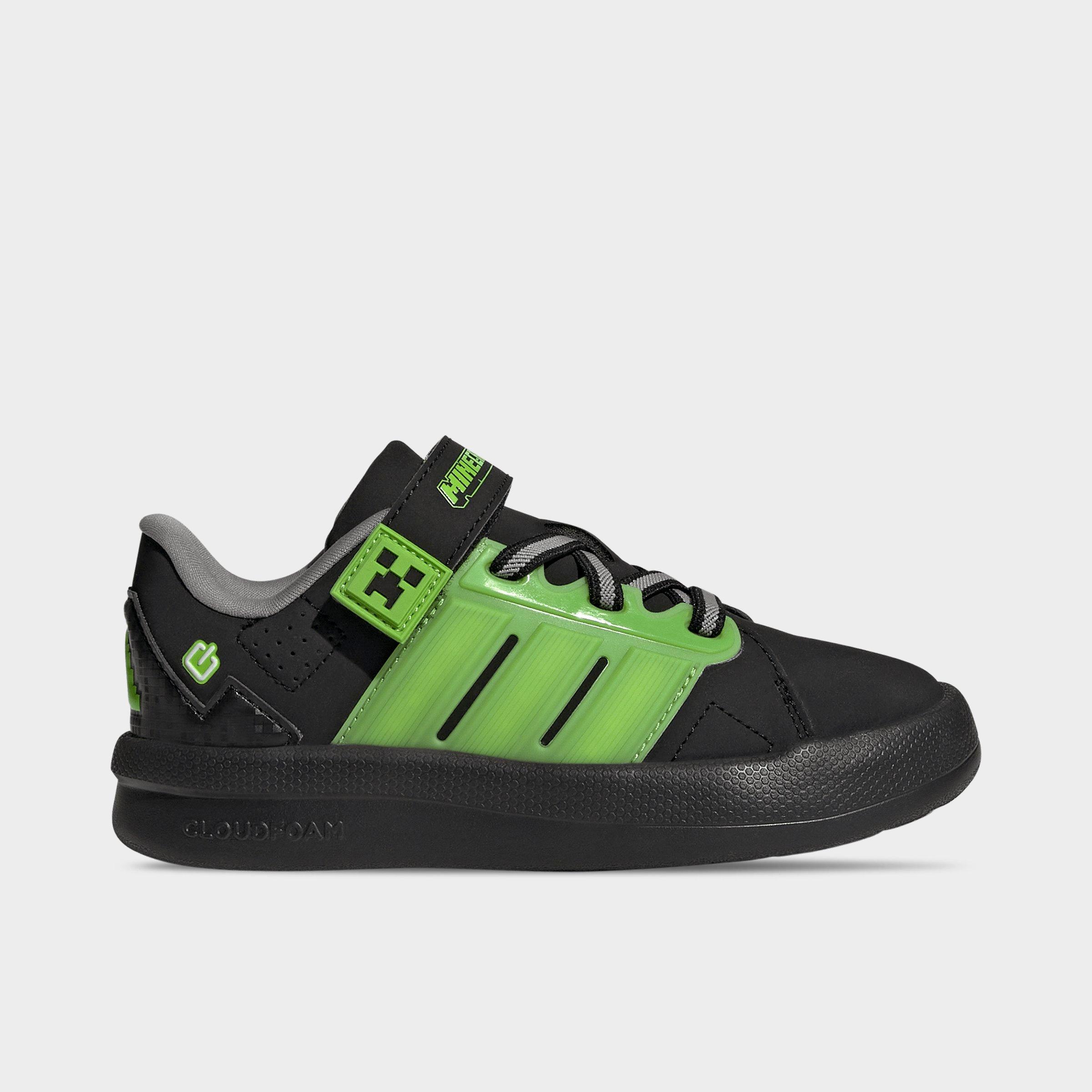 adidas Little Kids x Minecraft Lightorama Court Stretch Lace Hook-And-Loop Casual Shoes