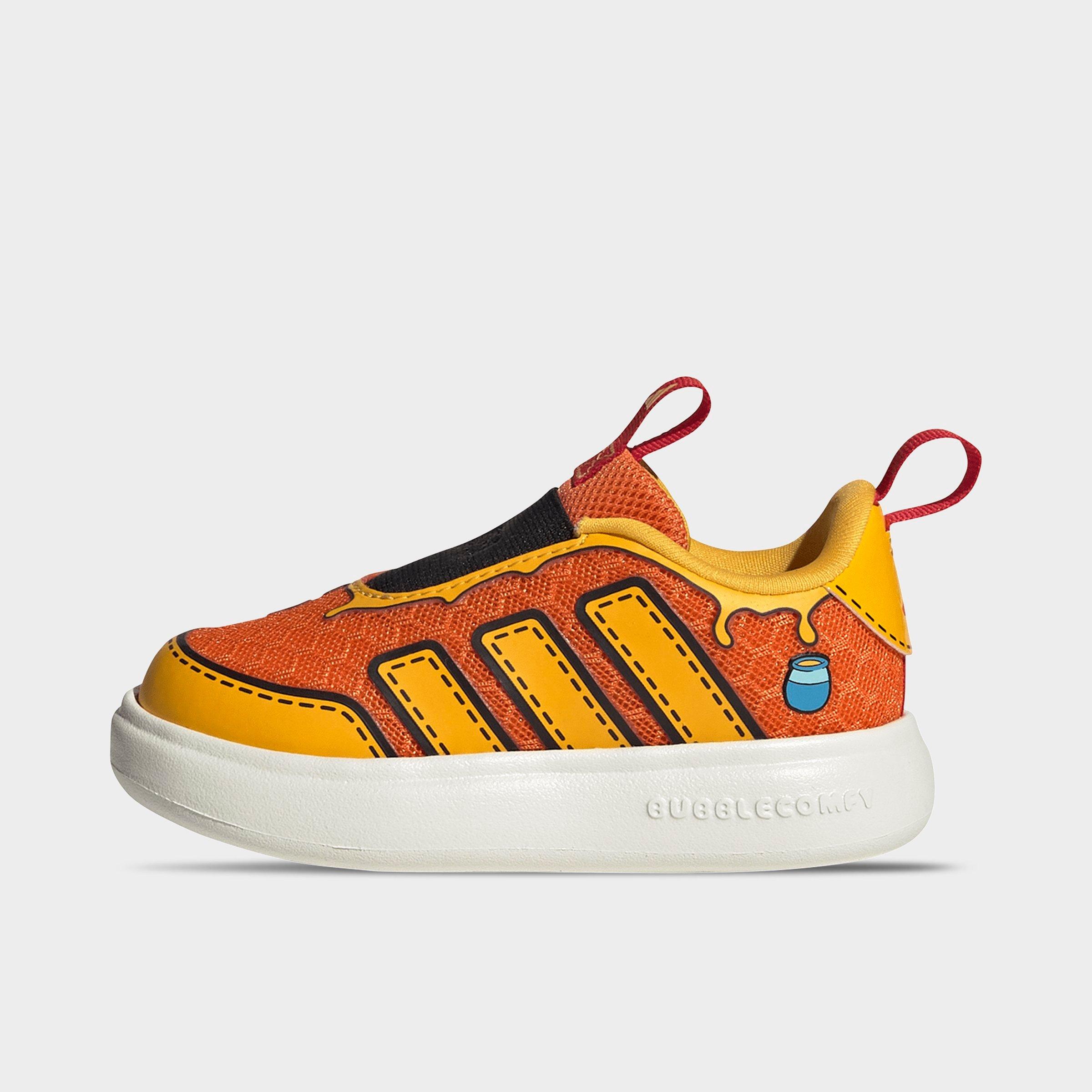 adidas Kids Toddler x Disney Winnie The Pooh Bubblecomic Laceless Casual Shoes in Orange/Crew Yellow/Off White Size: 8.0