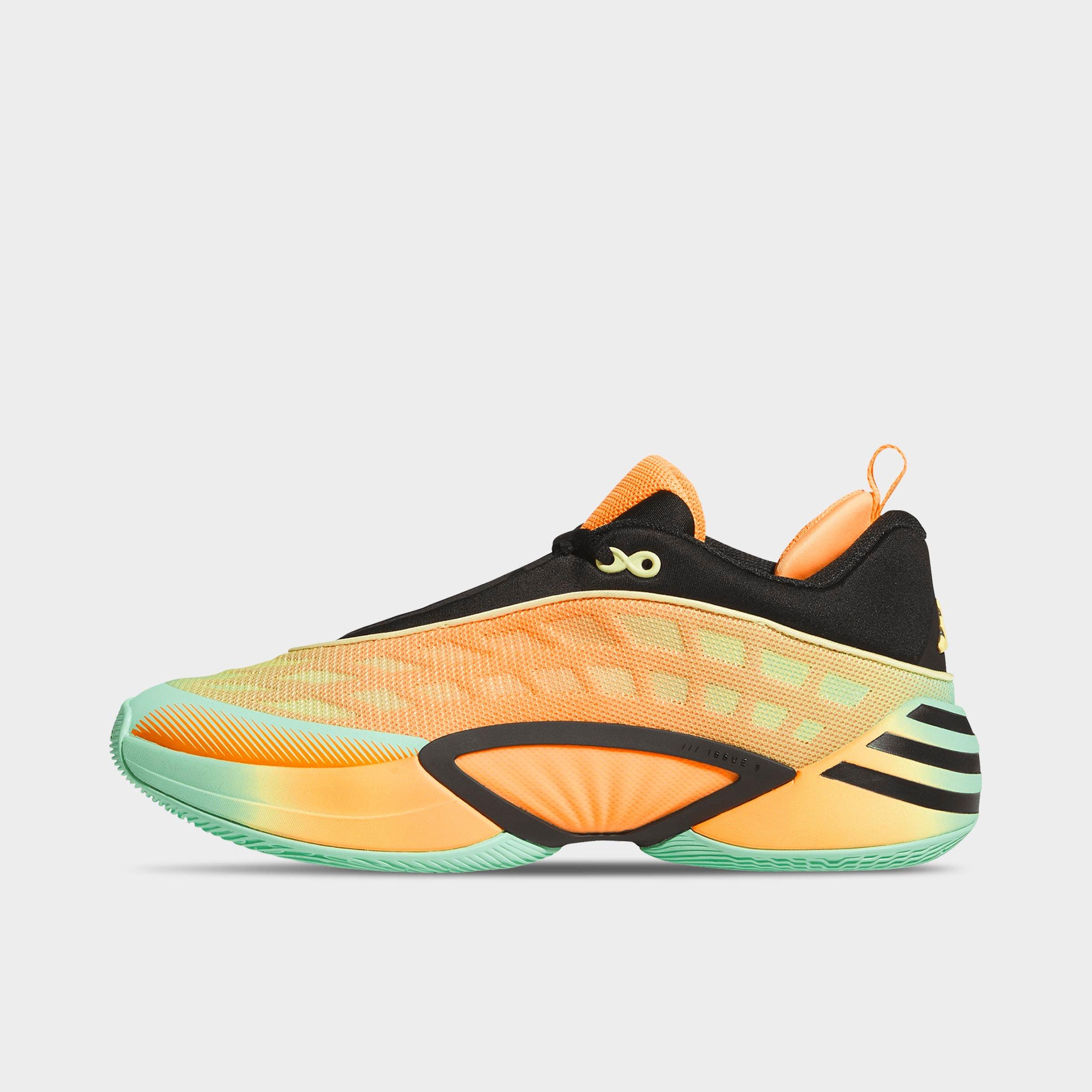 adidas Men's D. O.N. Issue #8 Basketball Shoes in Lucid Tangerine/Core Black/Pulse Mint Size: 9.0