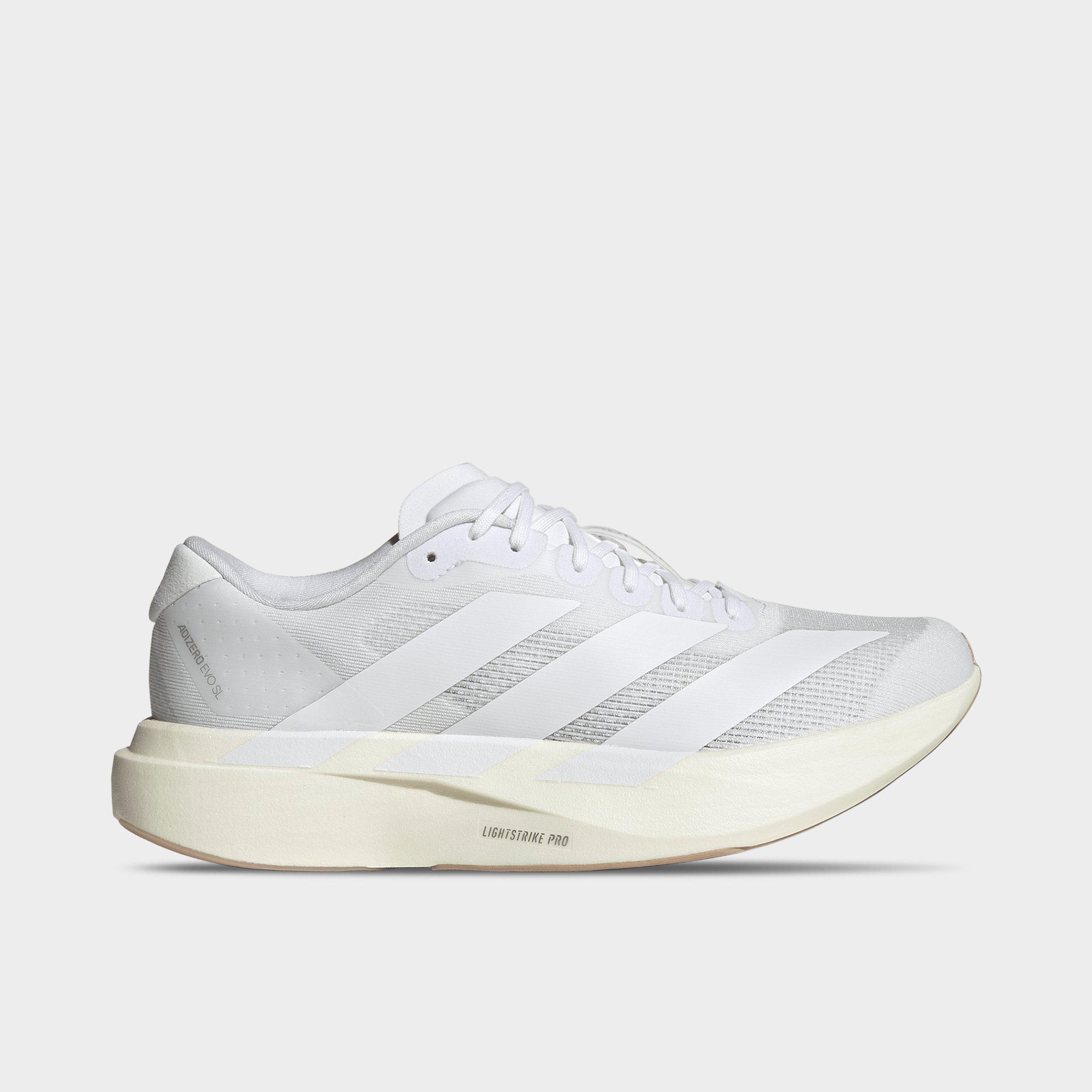 adidas Women's Adizero EVO SL Running Shoes in Cloud White/Warm Sandstone Size: 8.0