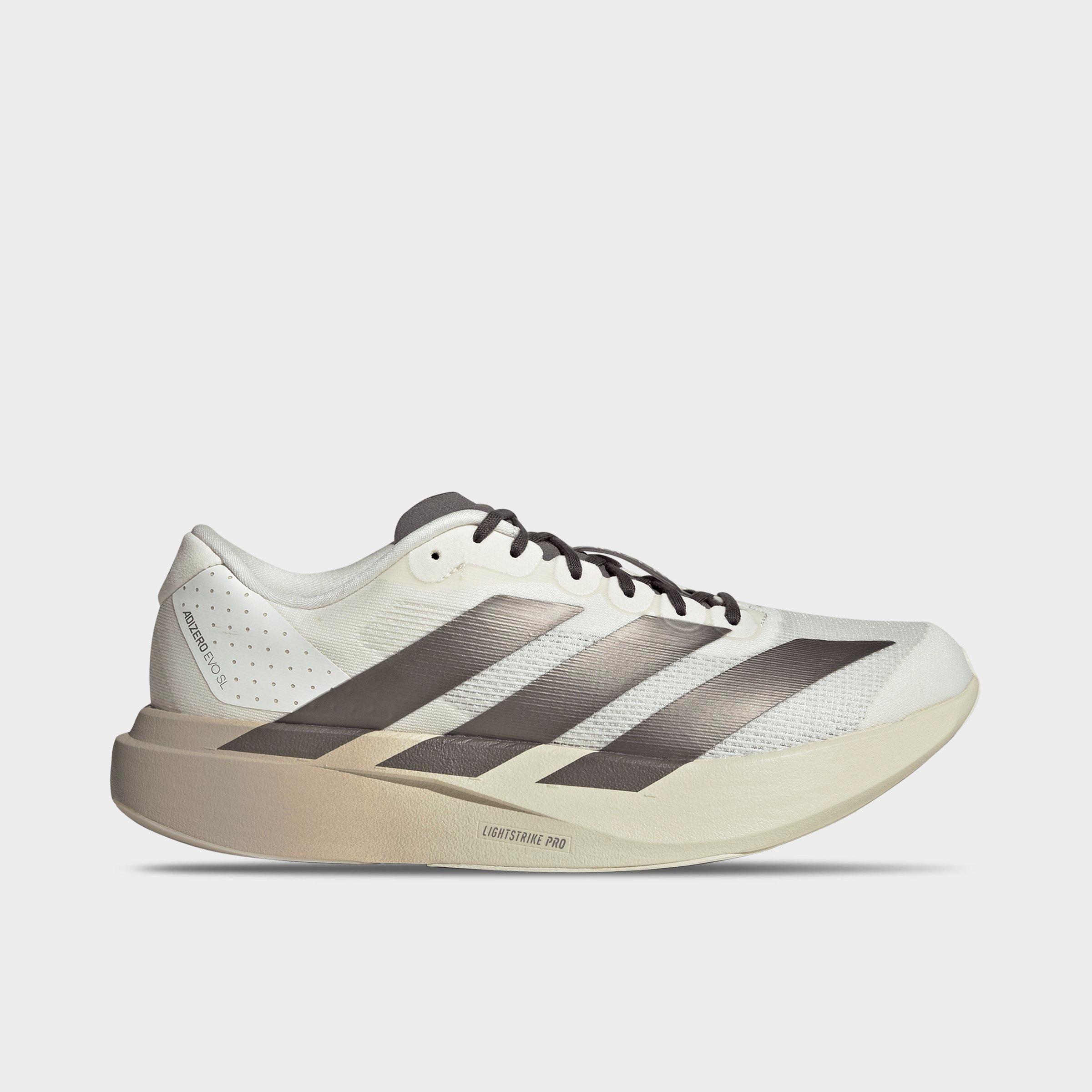 adidas Men's Adizero EVO SL Running Shoes in Off White/Aurora Coffee Metallic/Matte Silver Size: 7.5