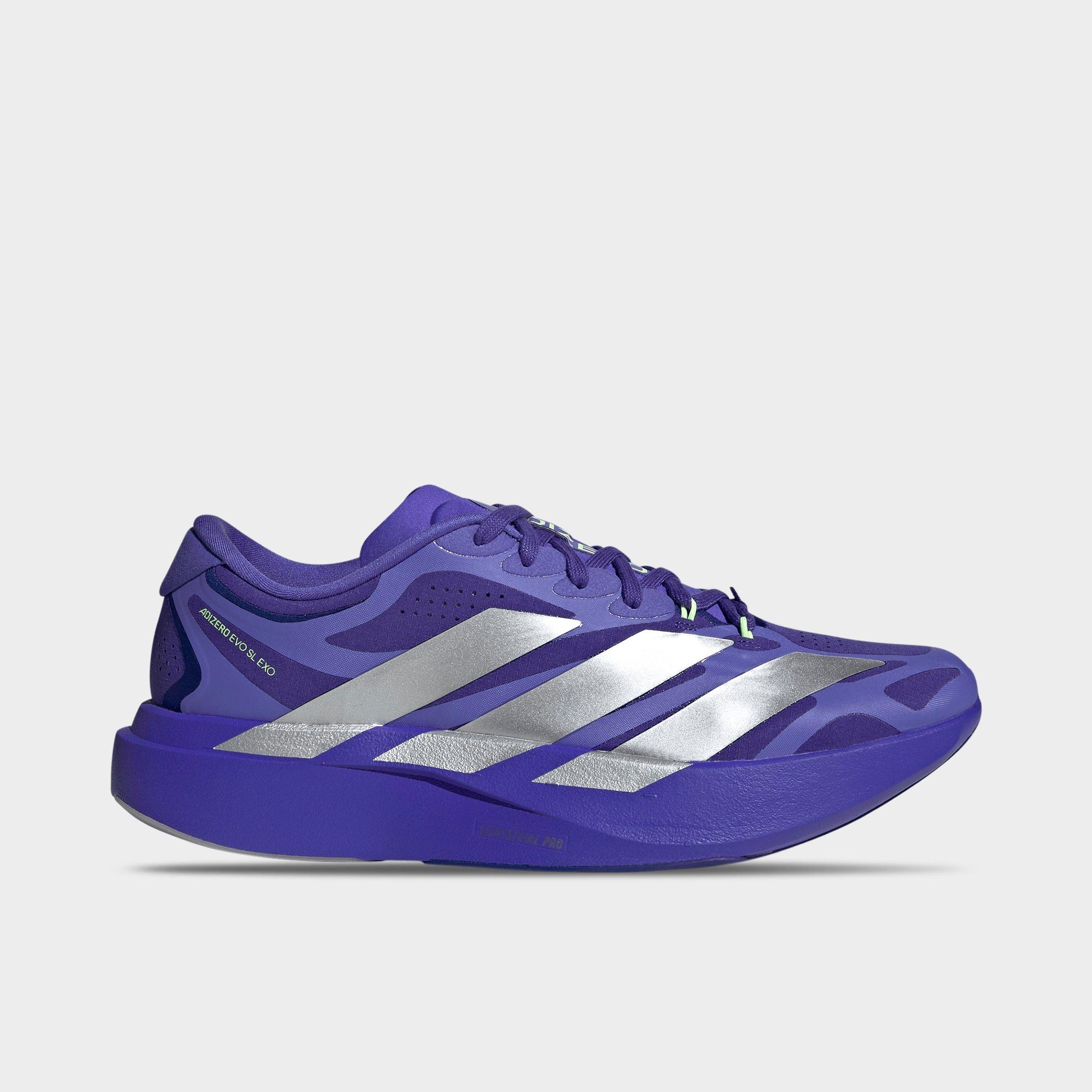 adidas Mens Adizero EVO SL EXO Running Shoes in Solar Purple/Silver Metallic/Pure Purple Size: 13.0