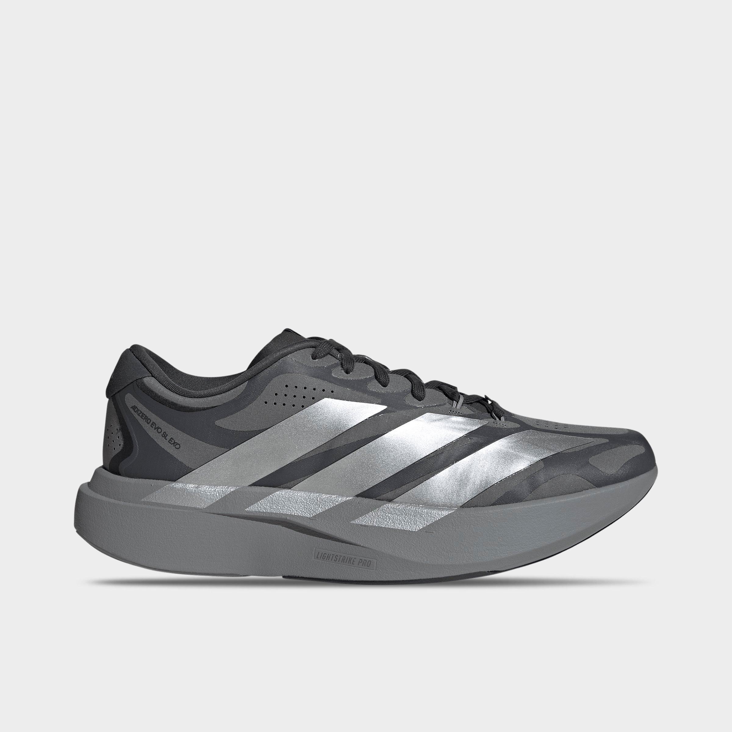 adidas Men's Adizero EVO SL EXO Running Shoes in Grey/Silver Metallic/Grey Size: 8.0