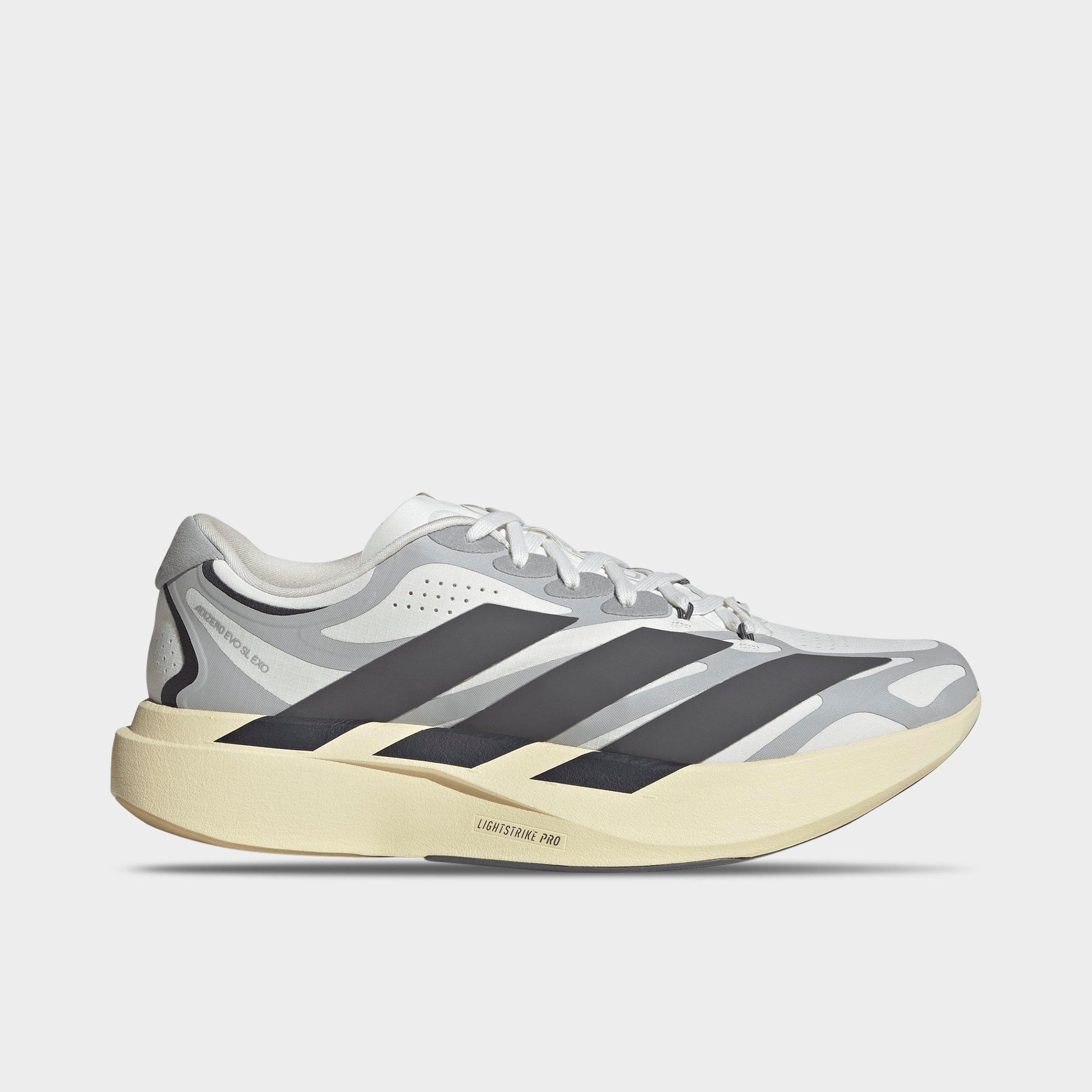 adidas Men's Adizero EVO SL EXO Running Shoes in Core White/Utility Black/Grey Size: 9.0