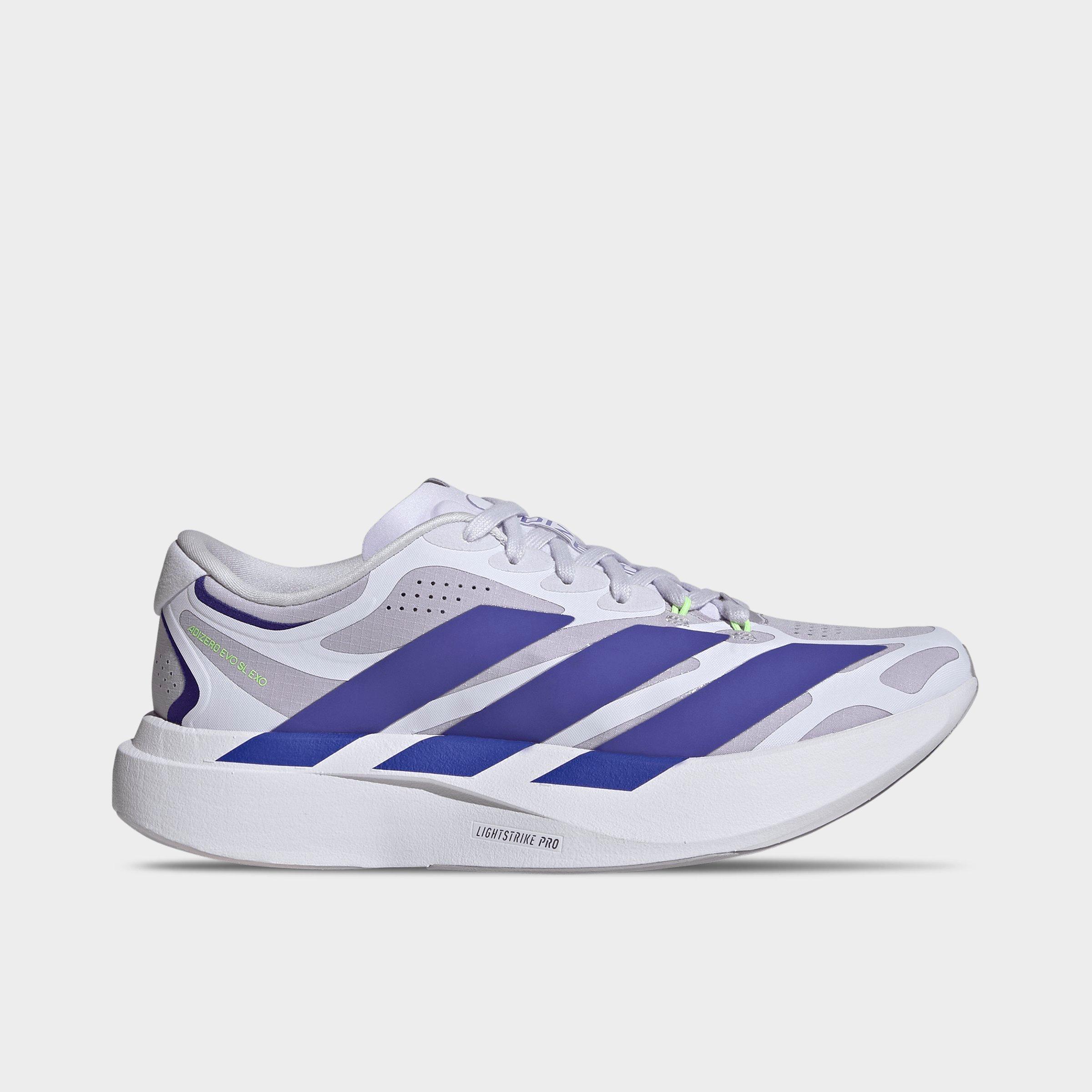 adidas Womens Adizero EVO SL Exo Running Shoes in Silver DawnSolar PurpleFrozen Purple Size 95