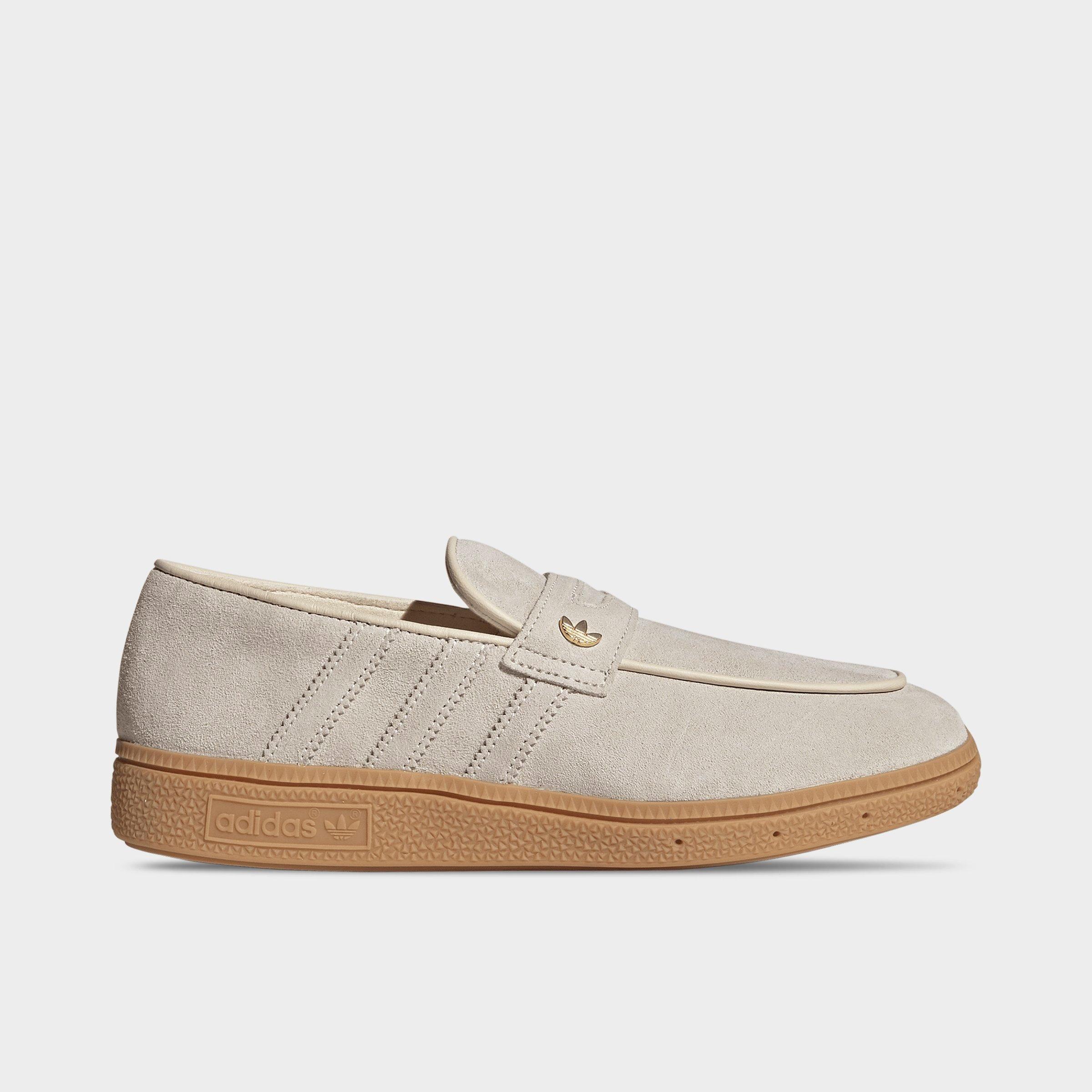 adidas Women's Originals Handball Spezial Loafer Casual Shoes in Wonder White/Wonder White/Gum Size: 13.5
