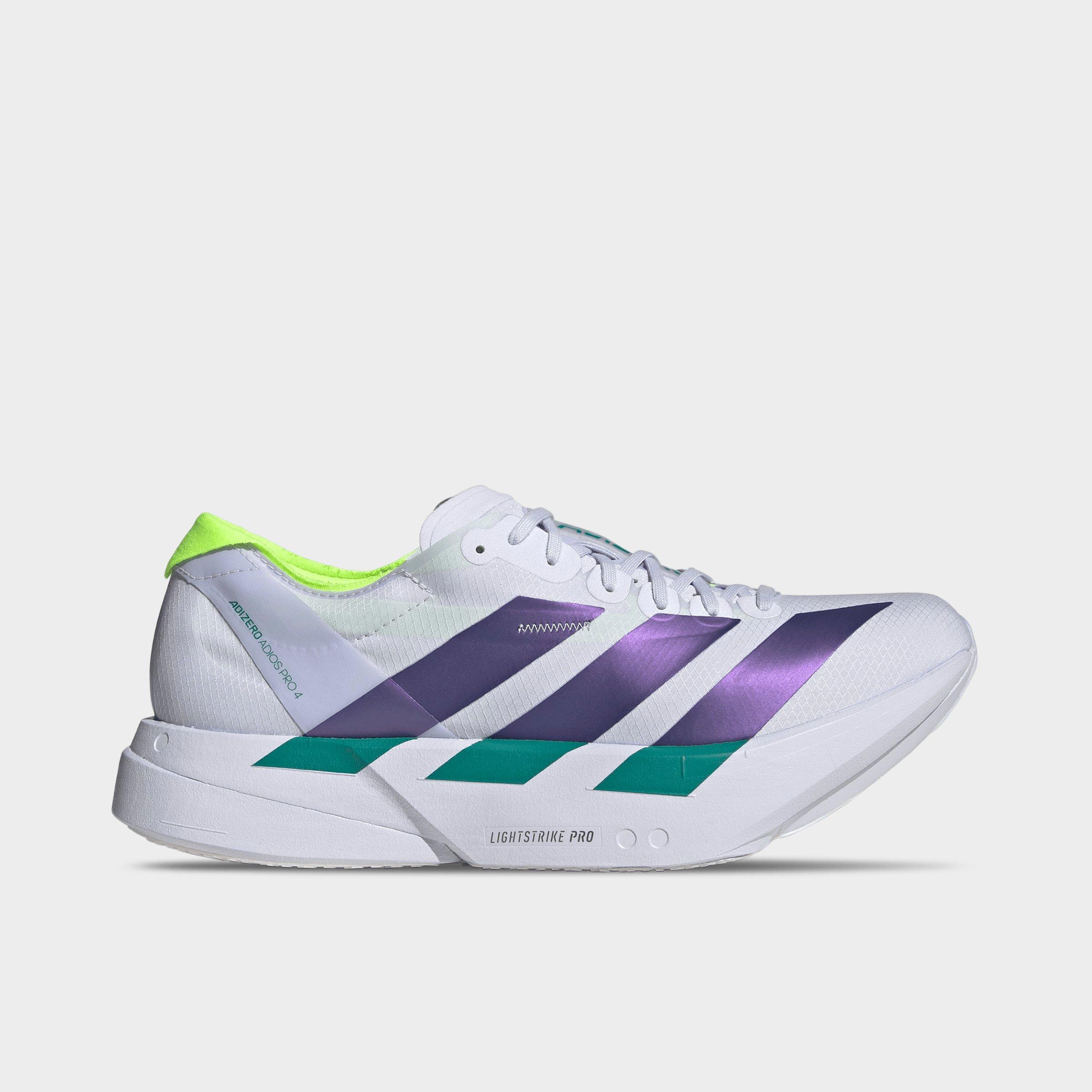 adidas Men's Adizero Adios Pro 4 Running Shoes in Frozen Purple/Solar Purple/Signal Green Size: 11.0