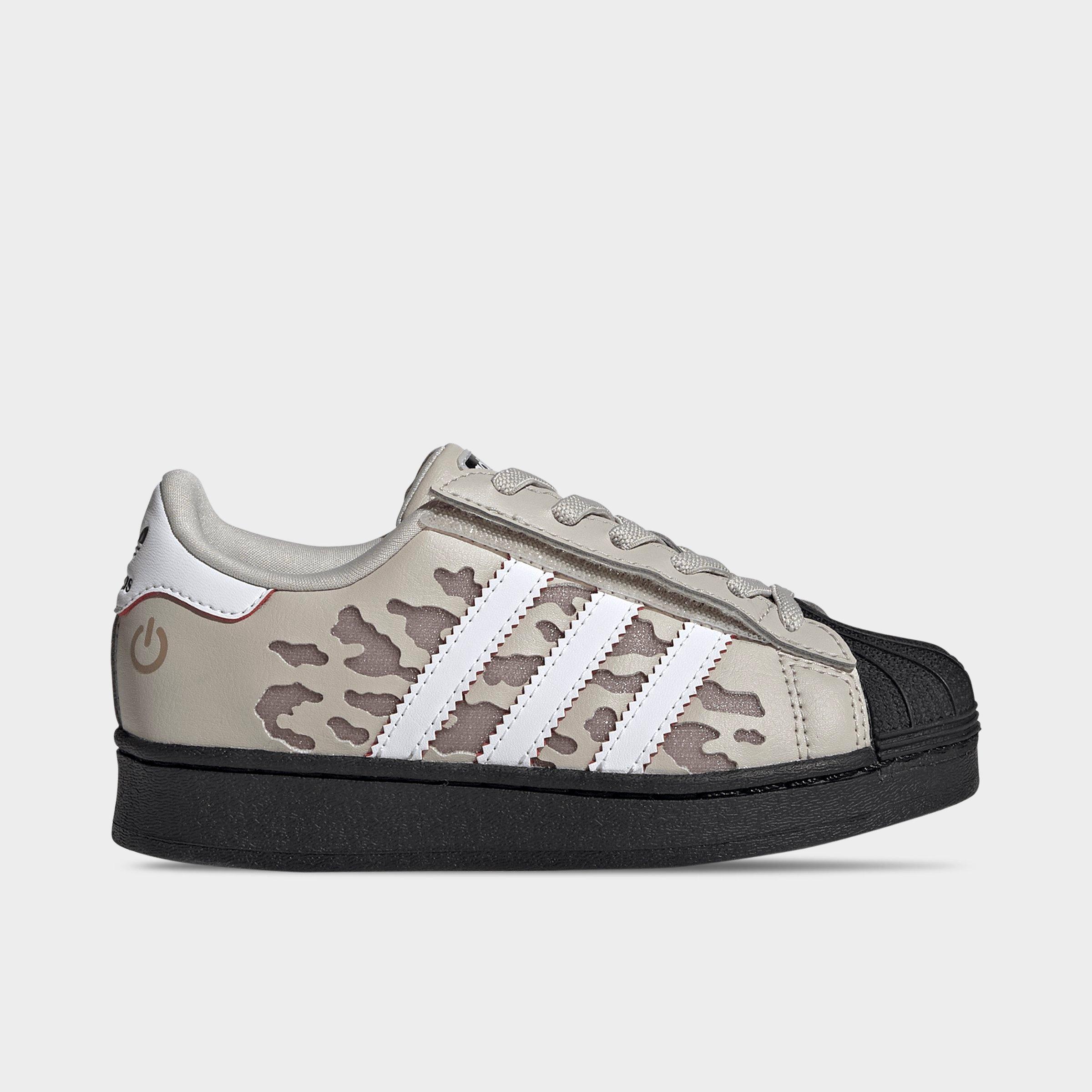 adidas Little Kids Originals Superstar LED Lights Comfort Closure Stretch Lace Casual Shoes in Wonder Alumina/White Size: 13.5