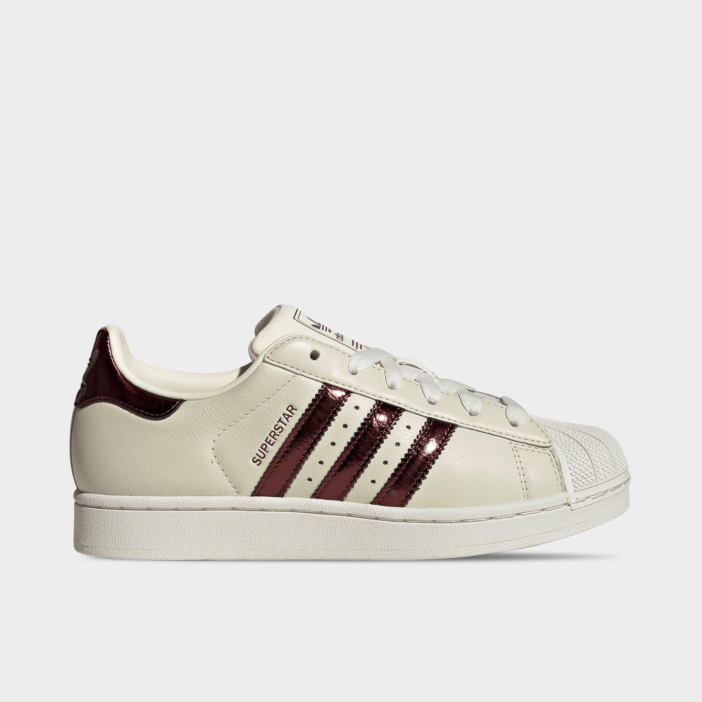 adidas Women's Originals Superstar II Casual Shoes in Off White/Maroon/Gold Metallic Size: 11.0