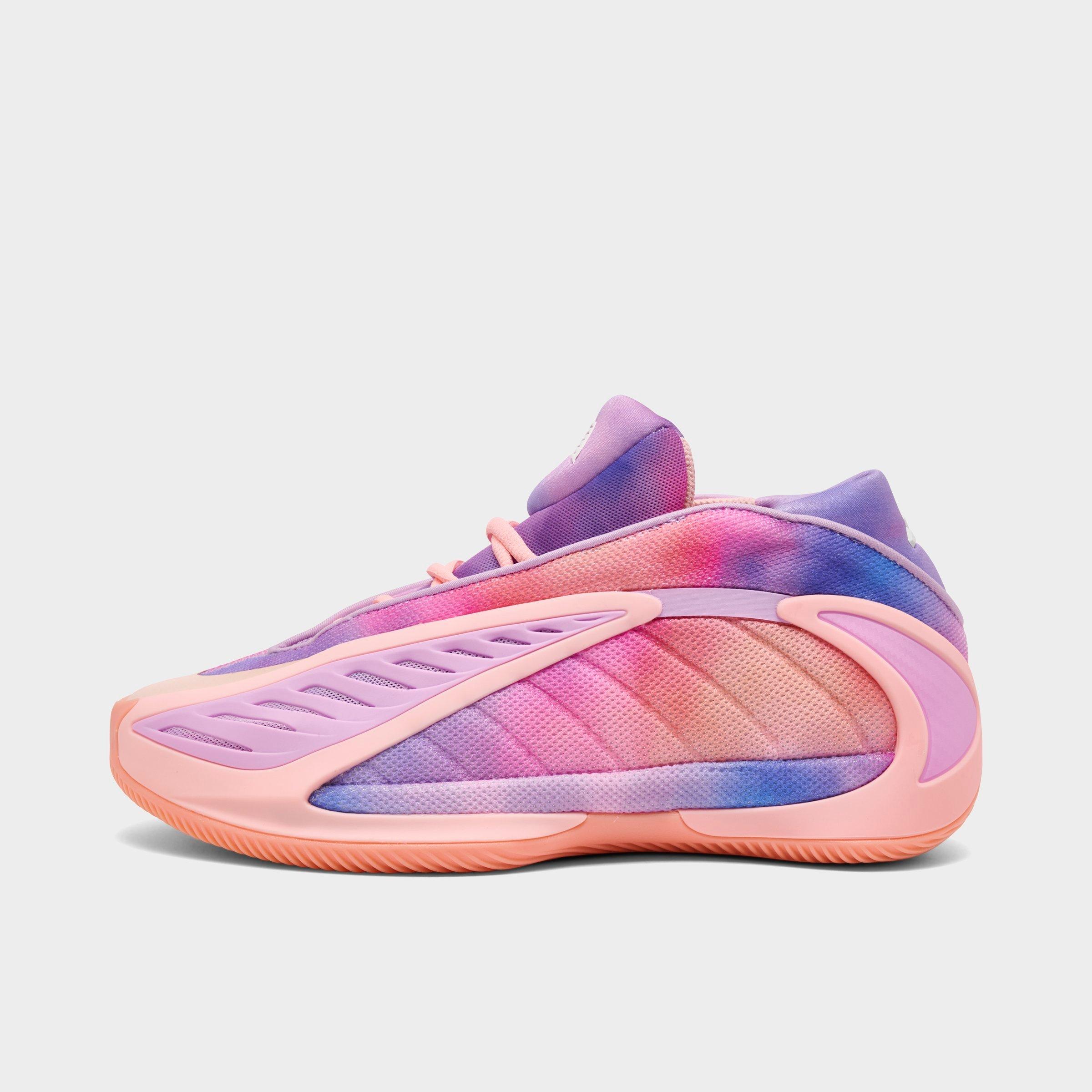 adidas Big Kids Anthony Edwards 2 Low Basketball Shoes in Haze Coral/Bliss Lilac/Zero Metallic Size: 5.5