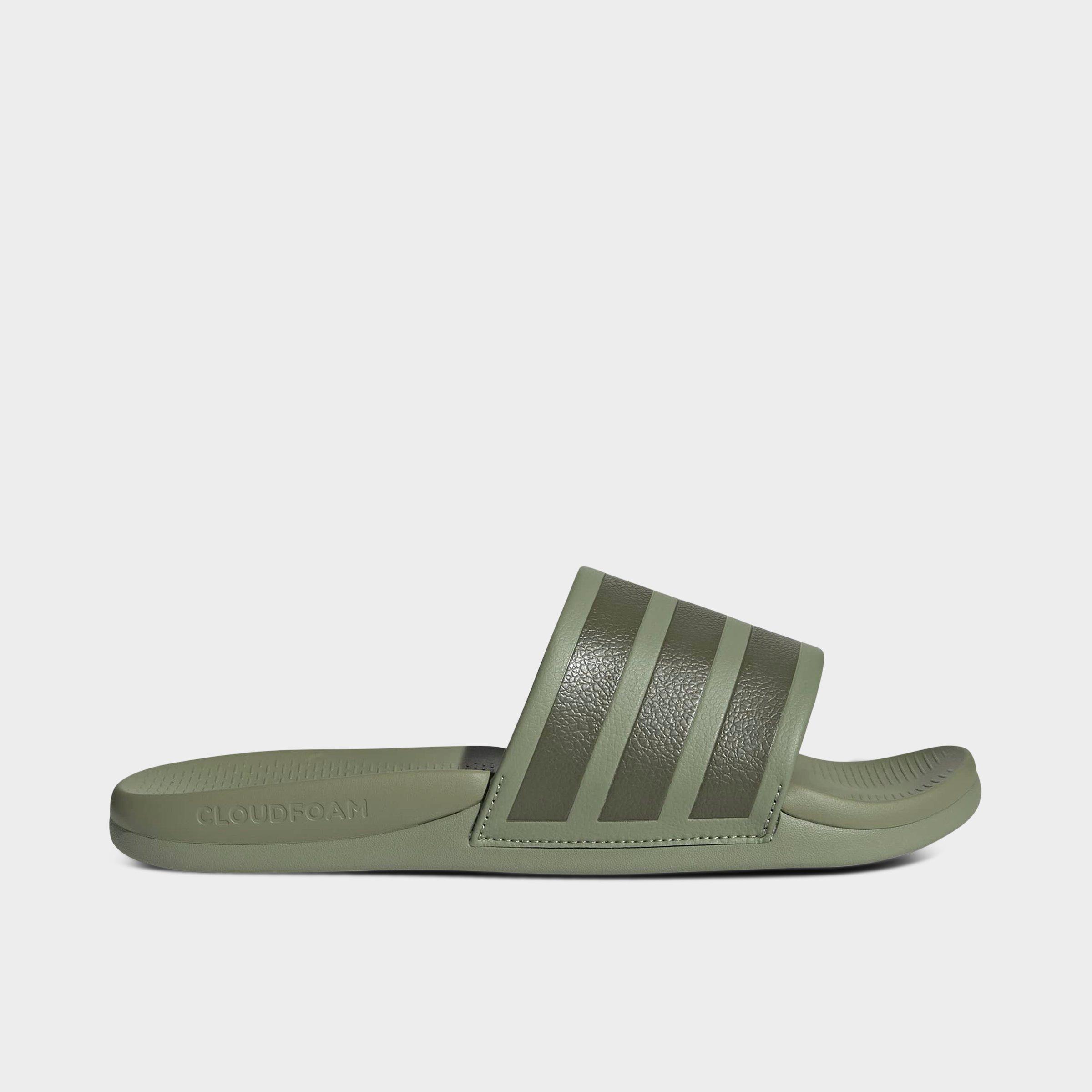 adidas Women's Adilette Comfort 2.0 Slide Sandals in Tent Green/Olive Strata/Tent Green Size: 10.0