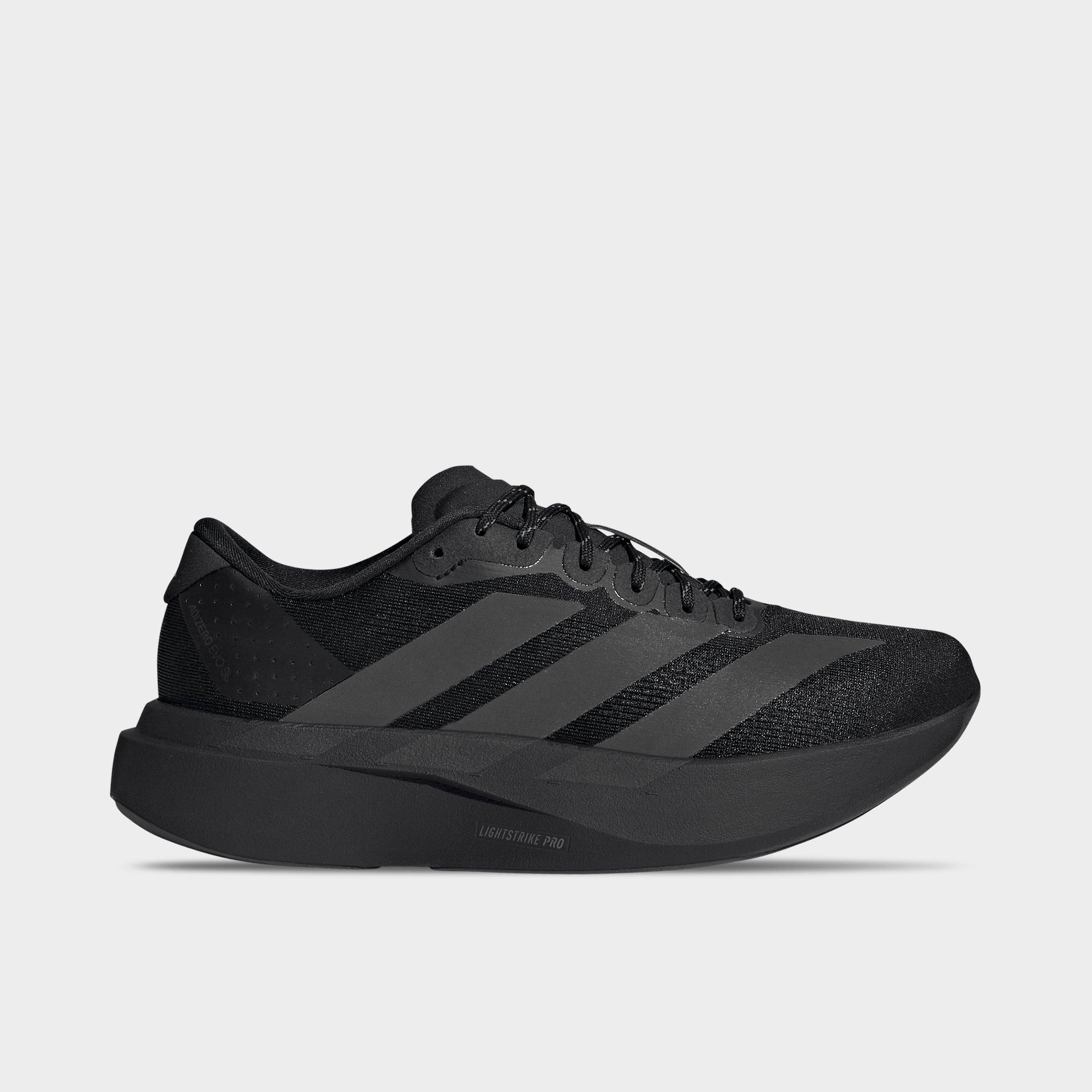 adidas Womens Adizero EVO SL Woven Running Shoes in Core Black/Utility Black/White Tint Size: 8.5