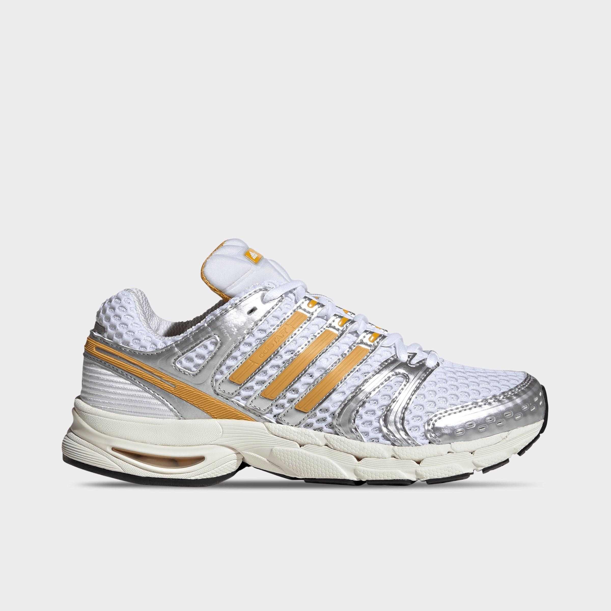 adidas Women's Adistar Control 5 Casual Shoes in Cloud White/Preloved Yellow/Silver Metallic Size: 9.0