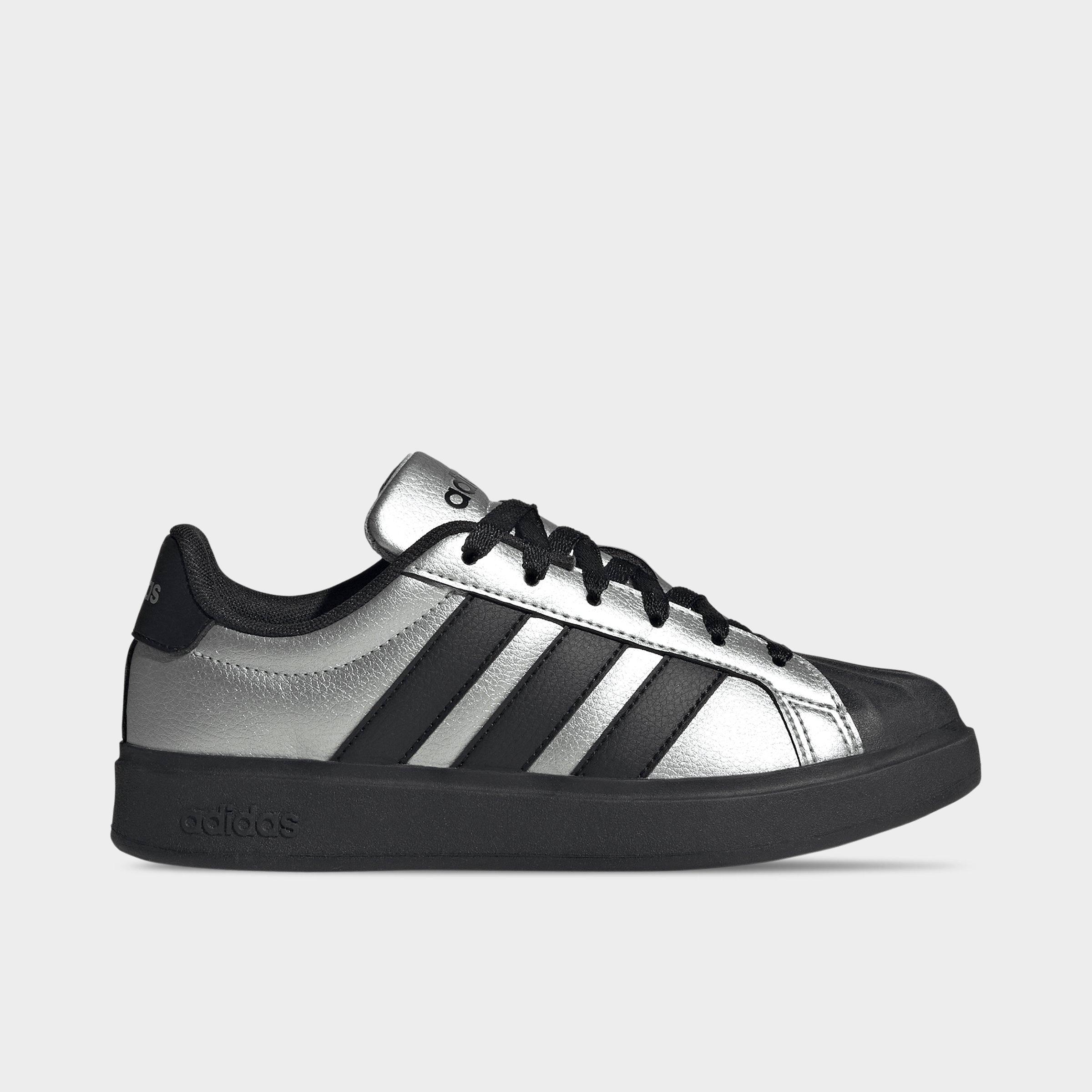 adidas Big Kids Streettalk Casual Shoes in Silver Metallic/Core Black/Silver Metallic Size: 6.5