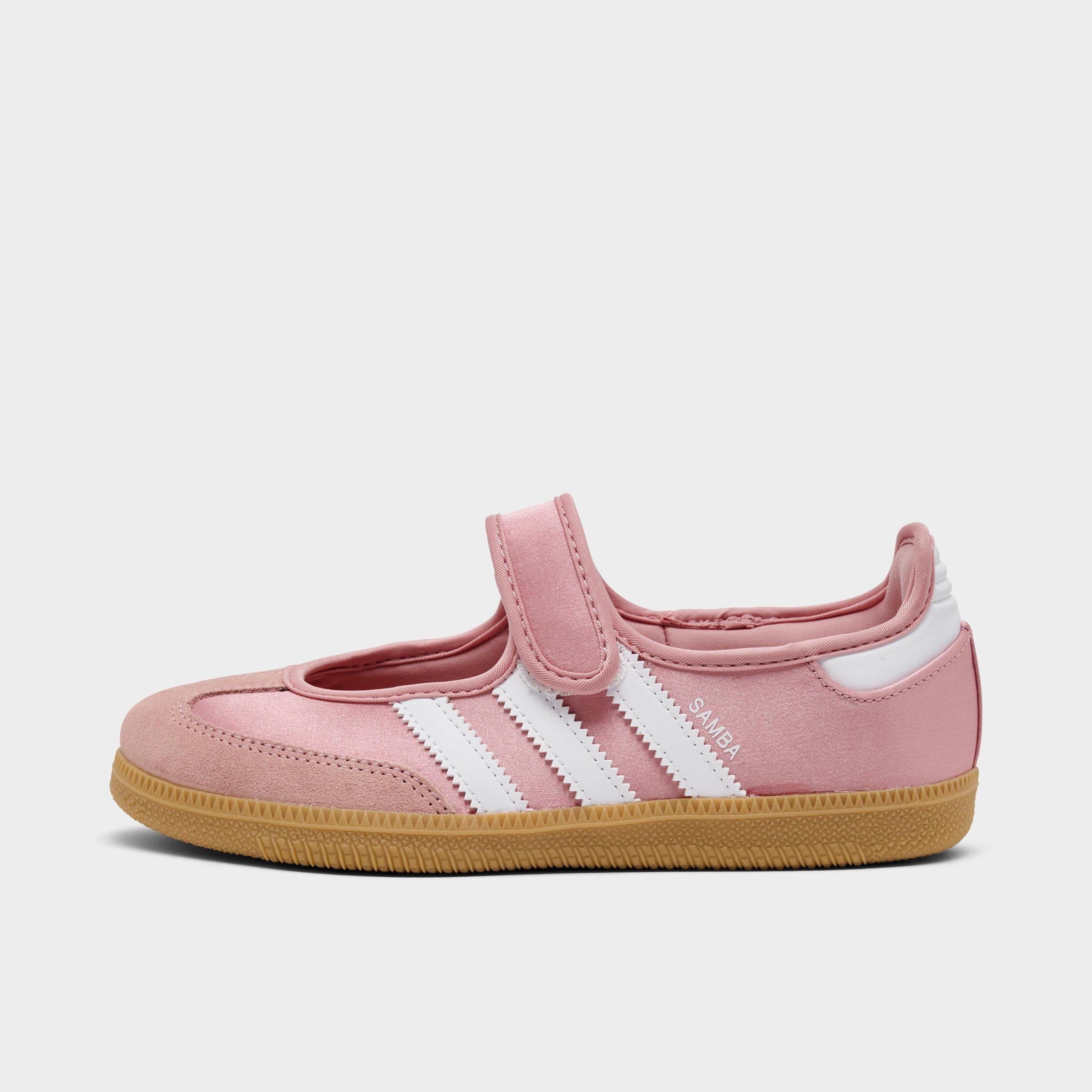 adidas Girls Little Kids Originals Samba Jane Casual Shoes in Wonder Mauve/Footwear White Size: 11.0