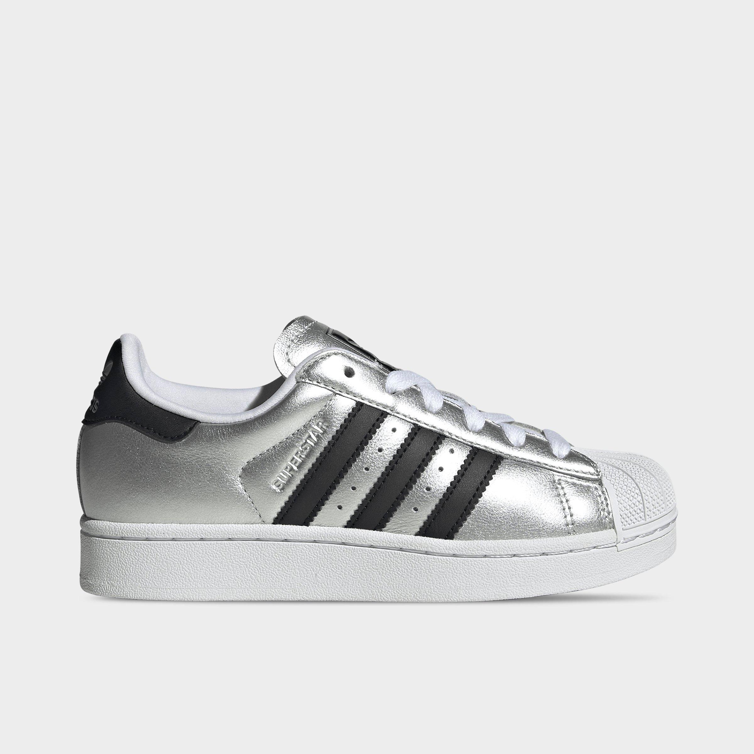 adidas Big Kids Originals Superstar II Casual Shoes in Silver Metallic/Core Black/Silver Metallic Size: 7.0
