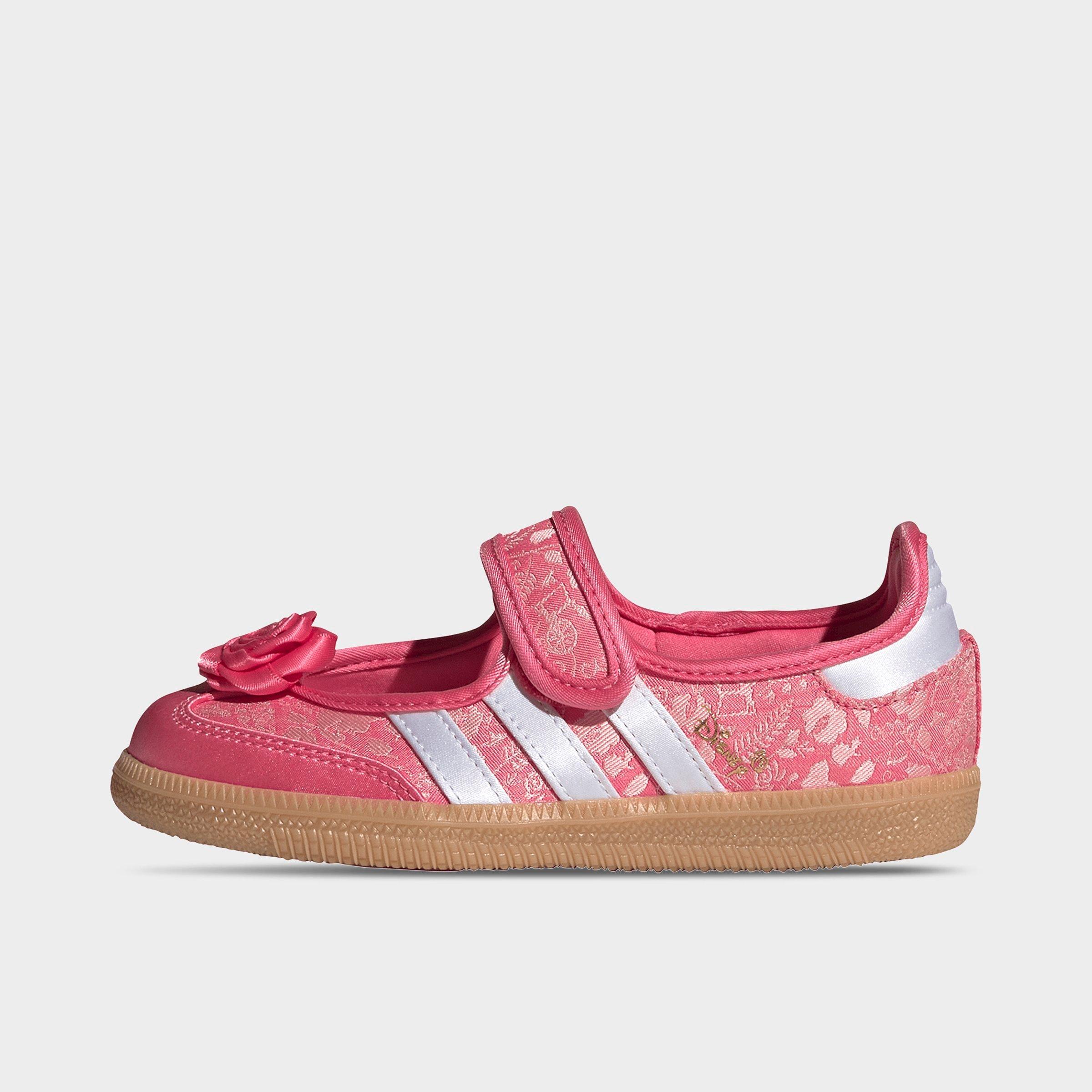 adidas Girls Little Kids Originals x Disney Princess Samba Jane Casual Shoes in Pink/White-B/Gum Size: 2.0
