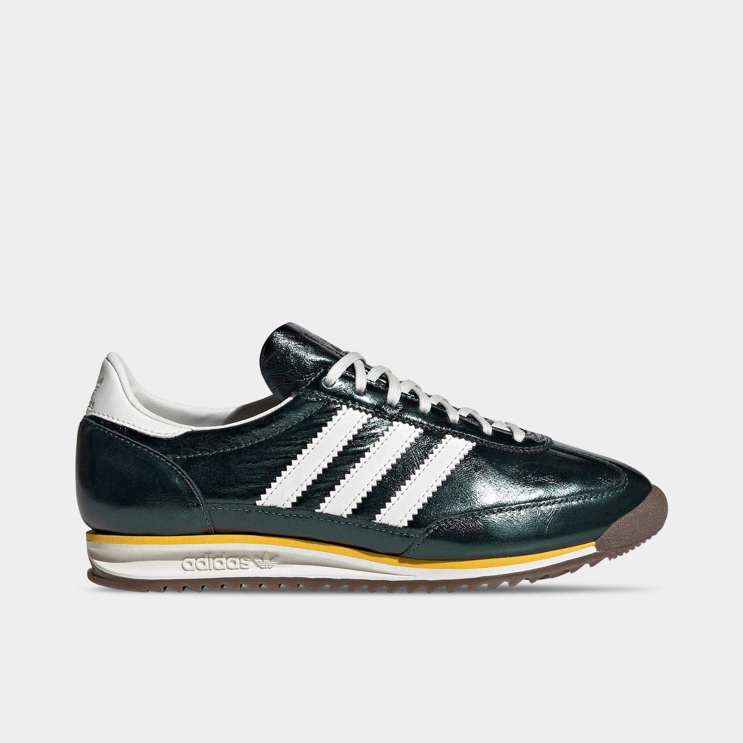 adidas Women's Originals SL 72 OG Metallic Leather Casual Shoes in Rich Green/Off White/Gum Size: 11.0