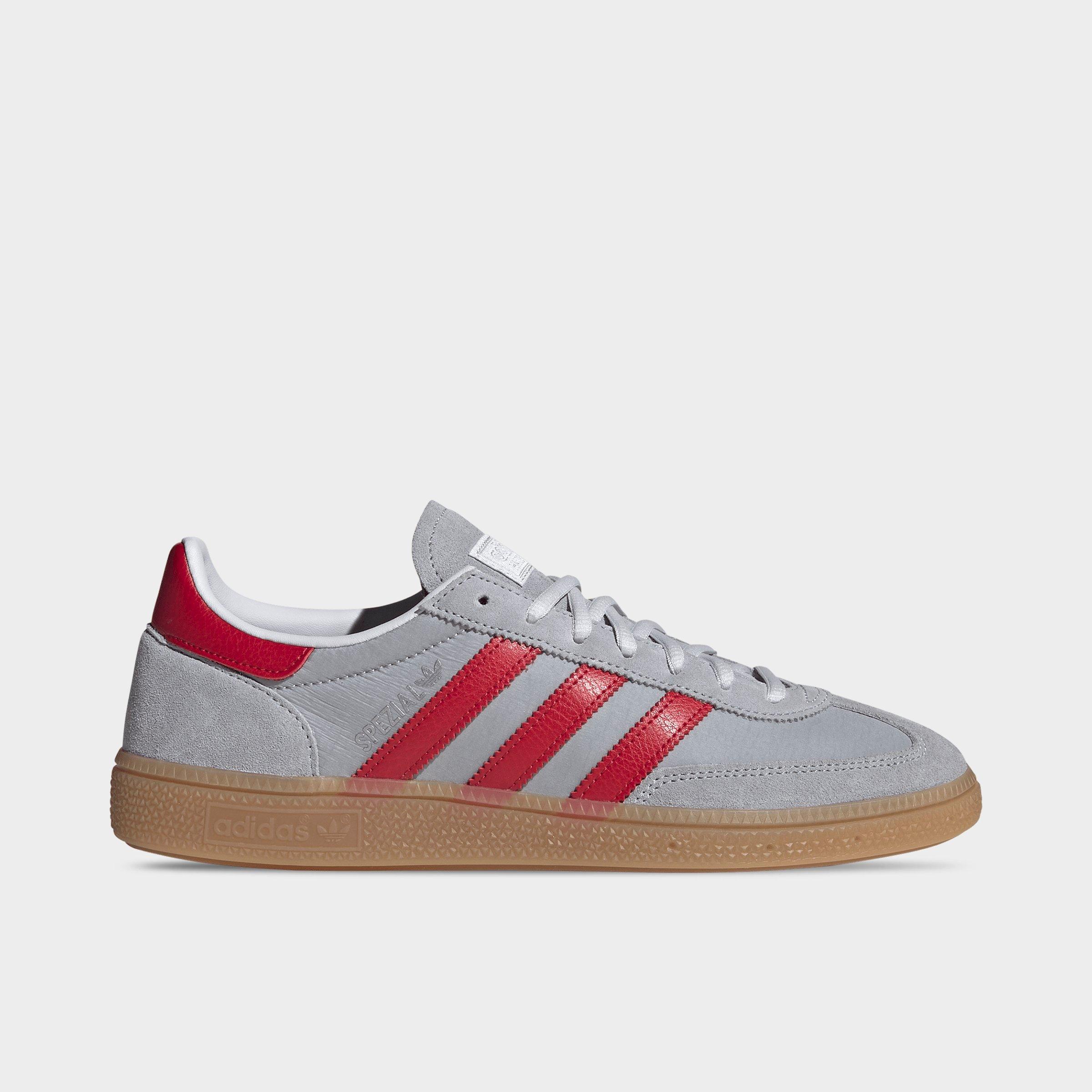 adidas Men's Originals Handball Spezial Casual Shoes in Halo Silver/Team Victory Red/Gum Size: 9.0