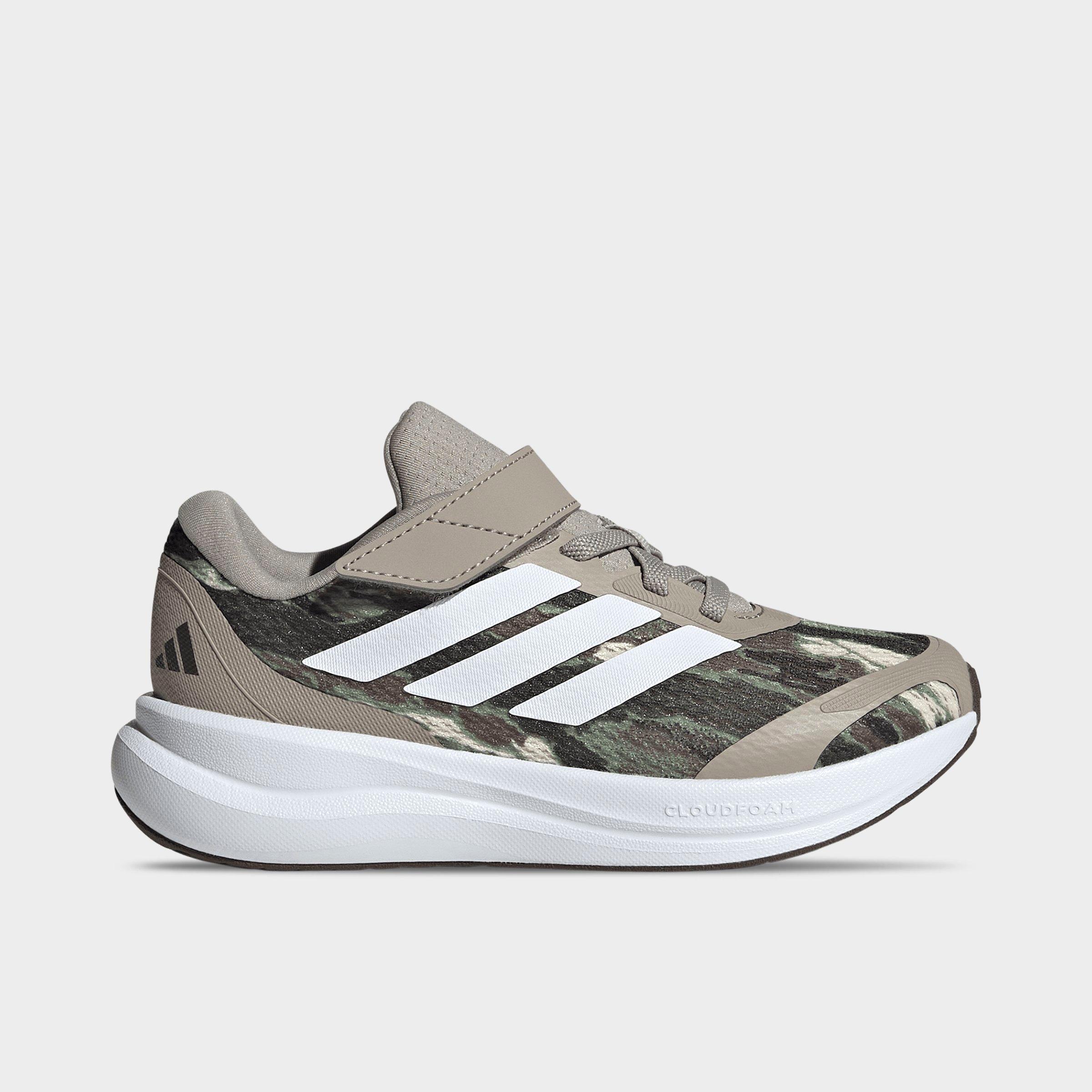 adidas Little Kids Runfalcon 6 Hook-And-Loop Stretch Lace Casual Shoes in Light Brown/Cloud White/Dark Brown Size: 1.0
