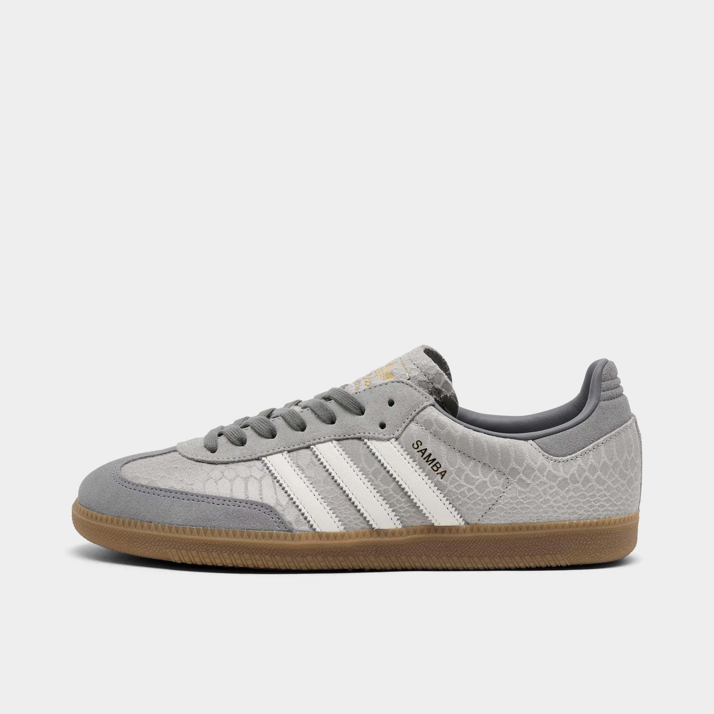 adidas Men's Originals Samba OG Snake Casual Shoes in Grey/Off White/Gum Size: 8.0