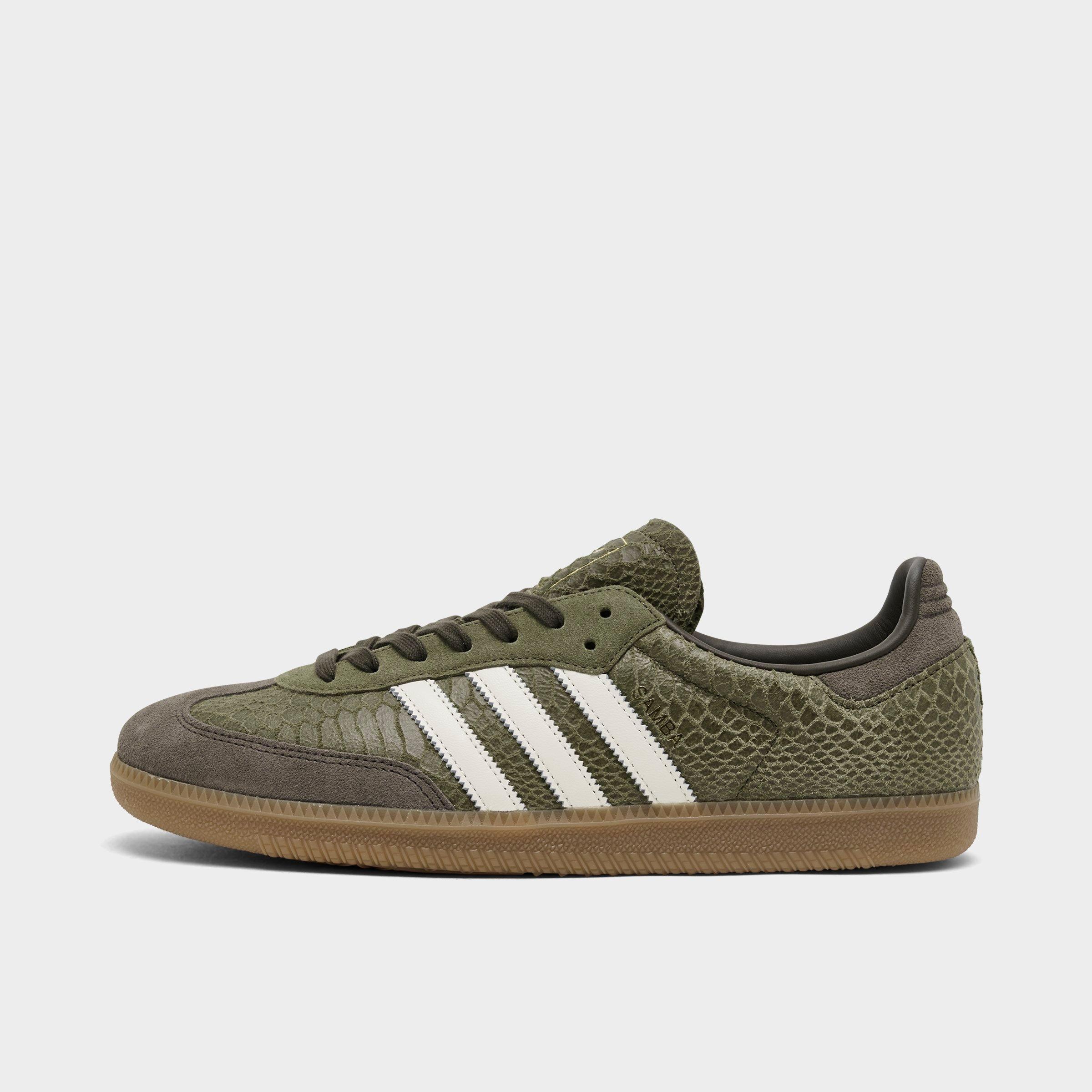 adidas Men's Originals Samba OG Snake Casual Shoes in Focus Olive/Off White/Gum Size: 11.0