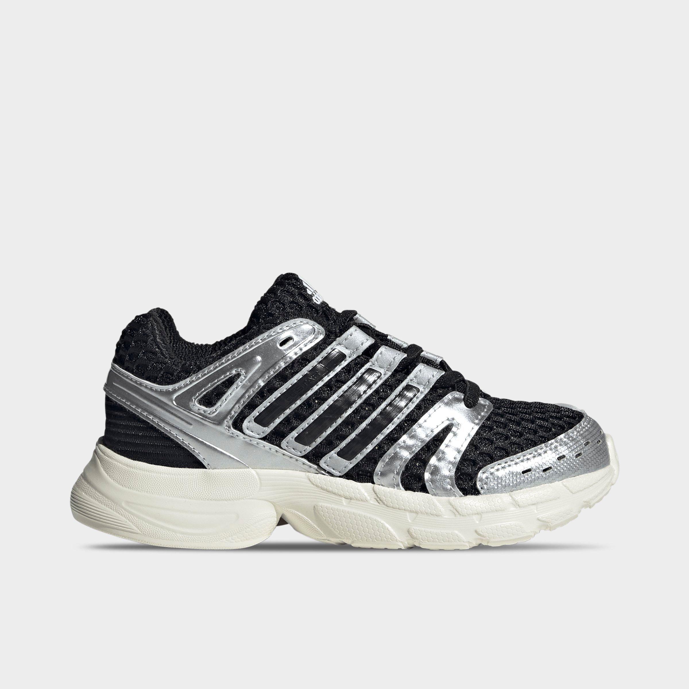 adidas Little Kids Adistar Control 5 Elastic Lace Casual Shoes in Core BlackSilver MetallicGrey One Size 25