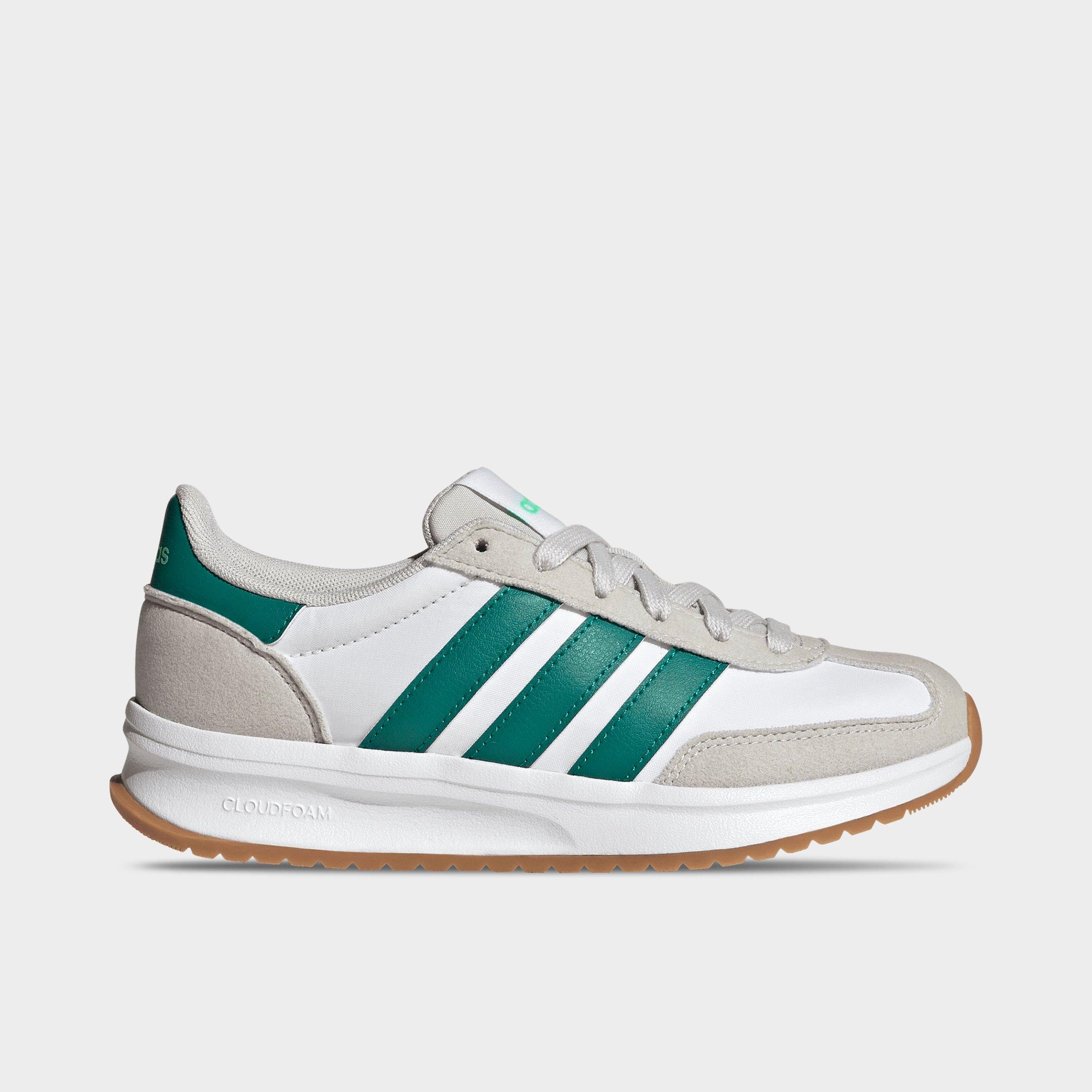 adidas Big Kids Run 70s 2.0 Casual Shoes in Grey One/Equipment Green/Cloud White Size: 6.0