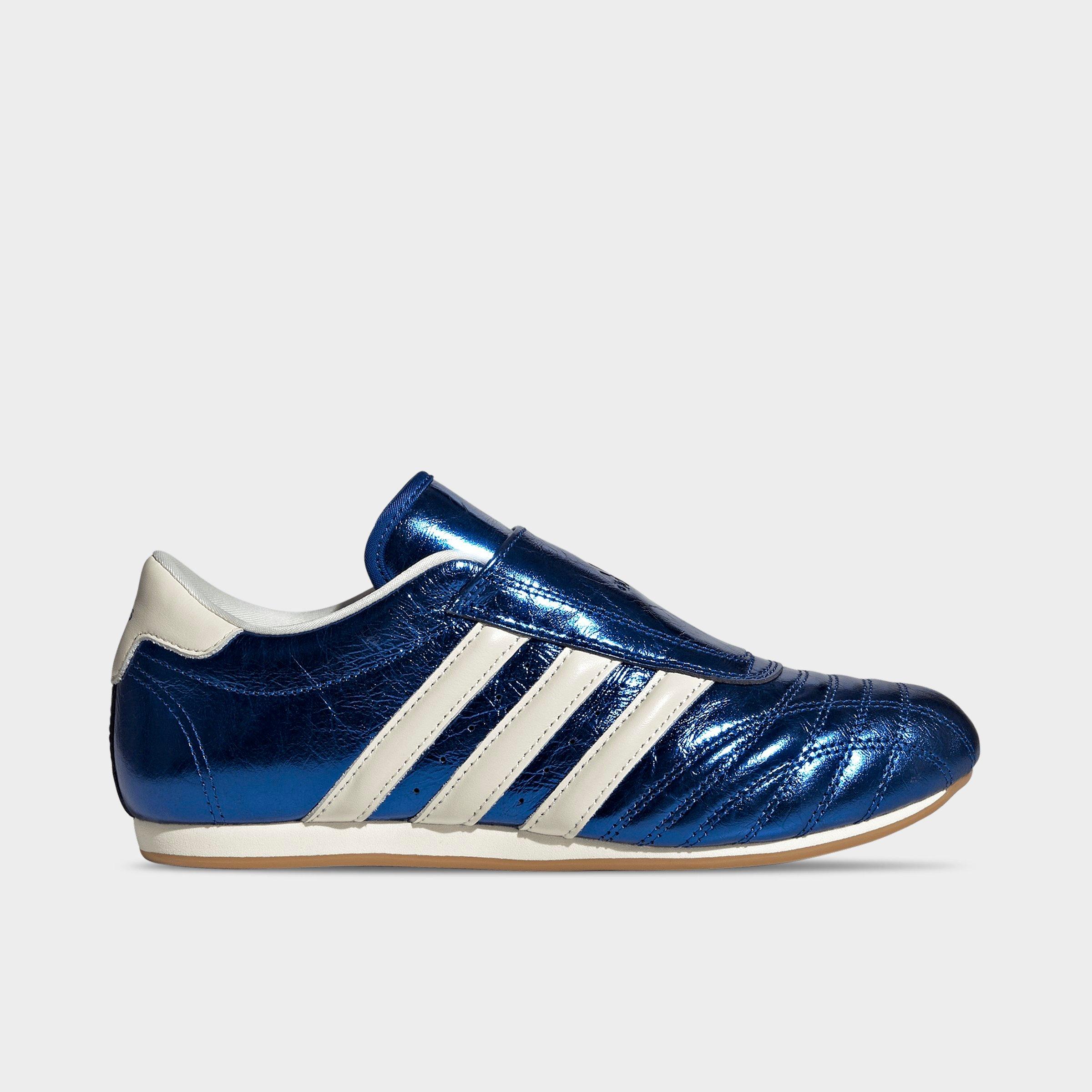 adidas Women's Originals Taekwondo Metallic Leather Casual Shoes in Royal Blue/Off White/Gum Size: 8.0