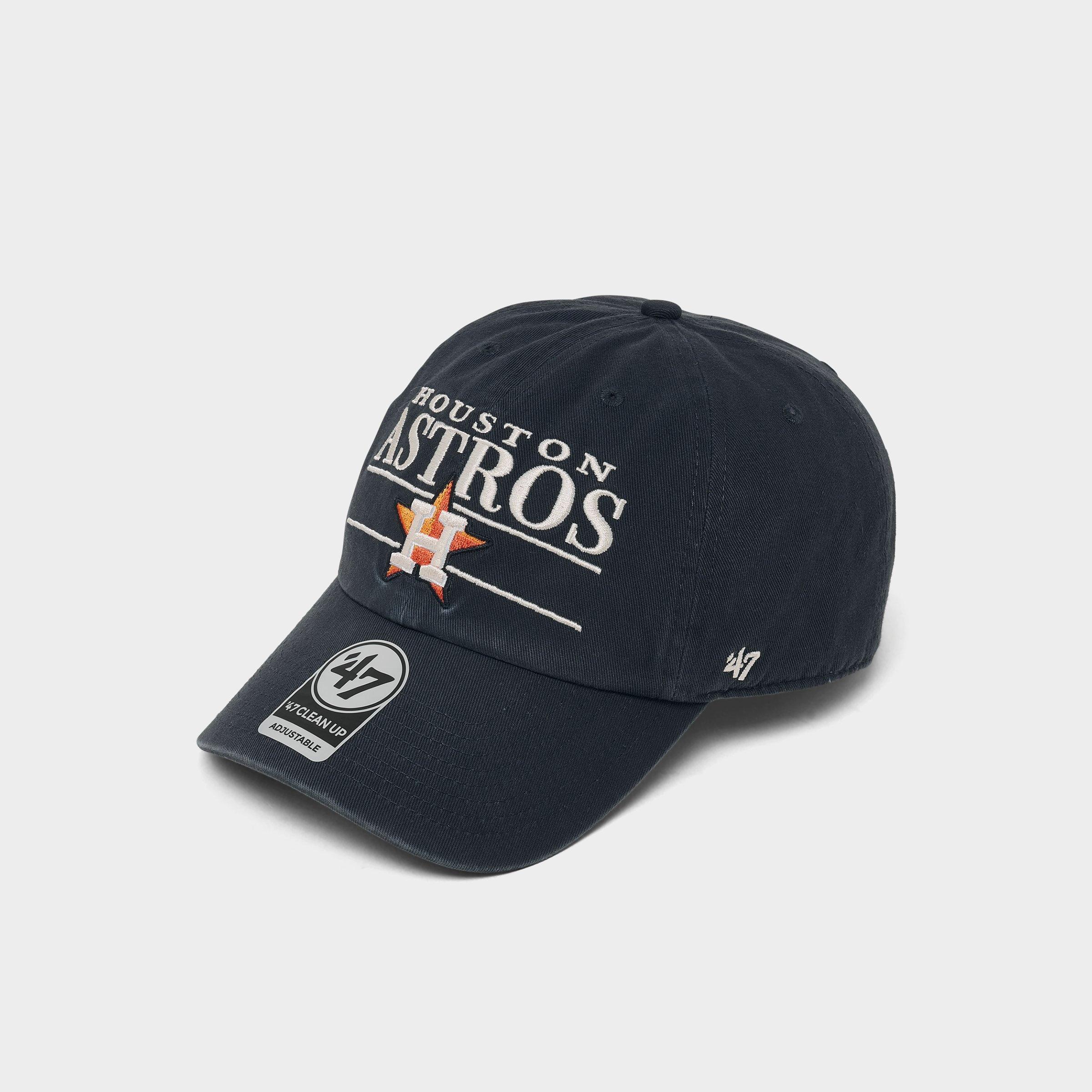 47 Brand '47 Houston Astros MLB Team Name & Logo Clean Up Strapback Hat in Navy