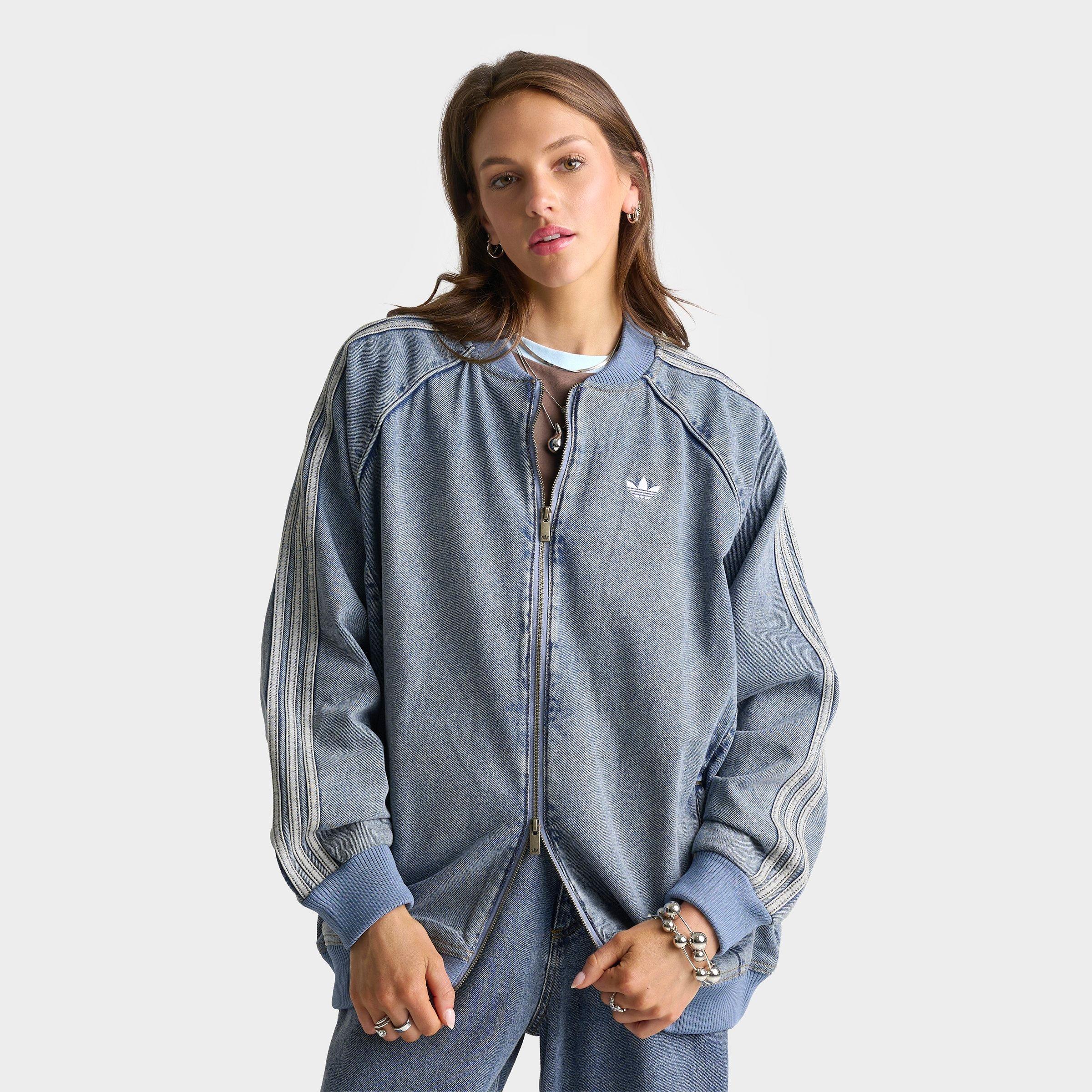 adidas Women's Originals SST Oversized Denim Full-Zip Track Top