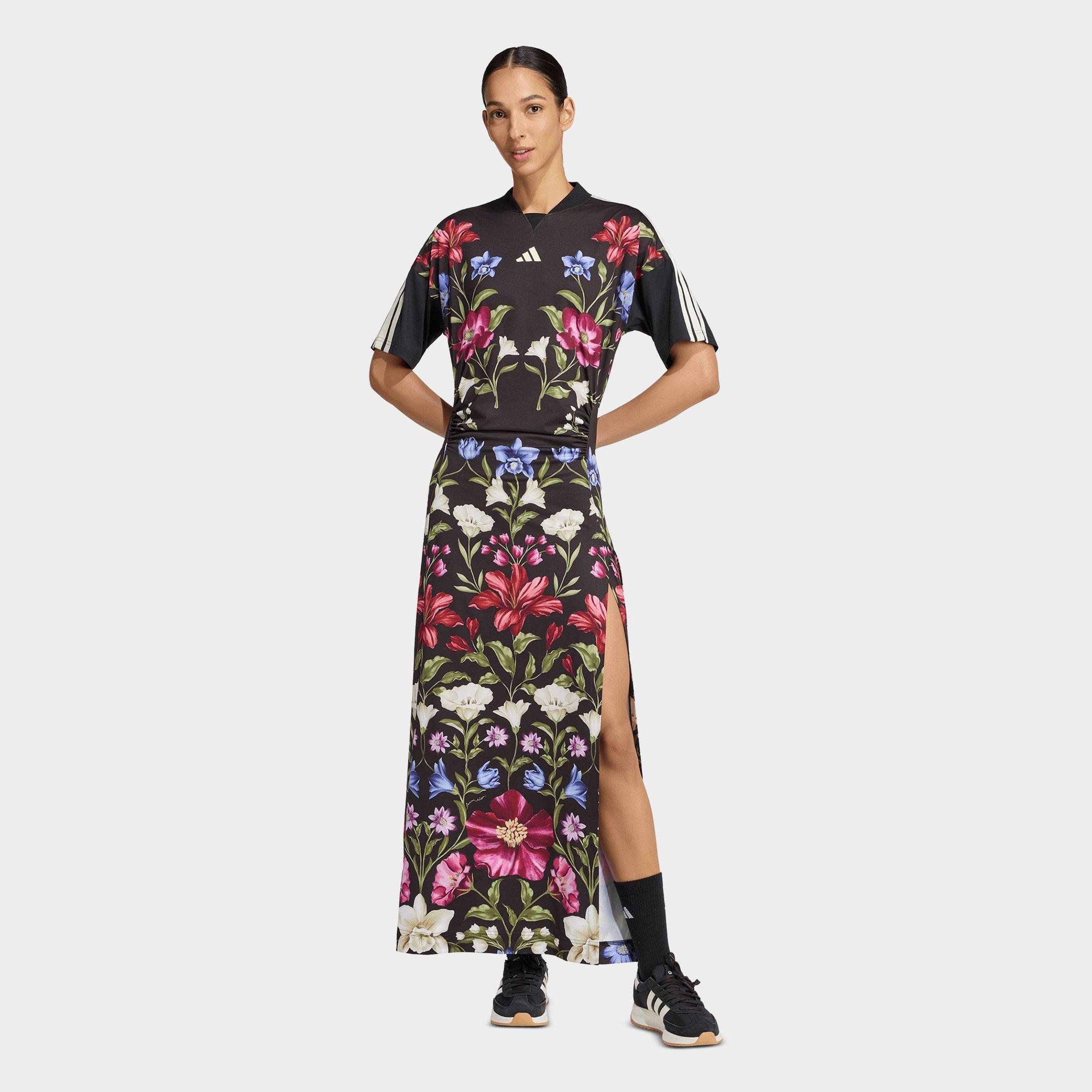 adidas Women's x Farm Rio Premium Dress in Black/Cream White/Craft Green Size: XS