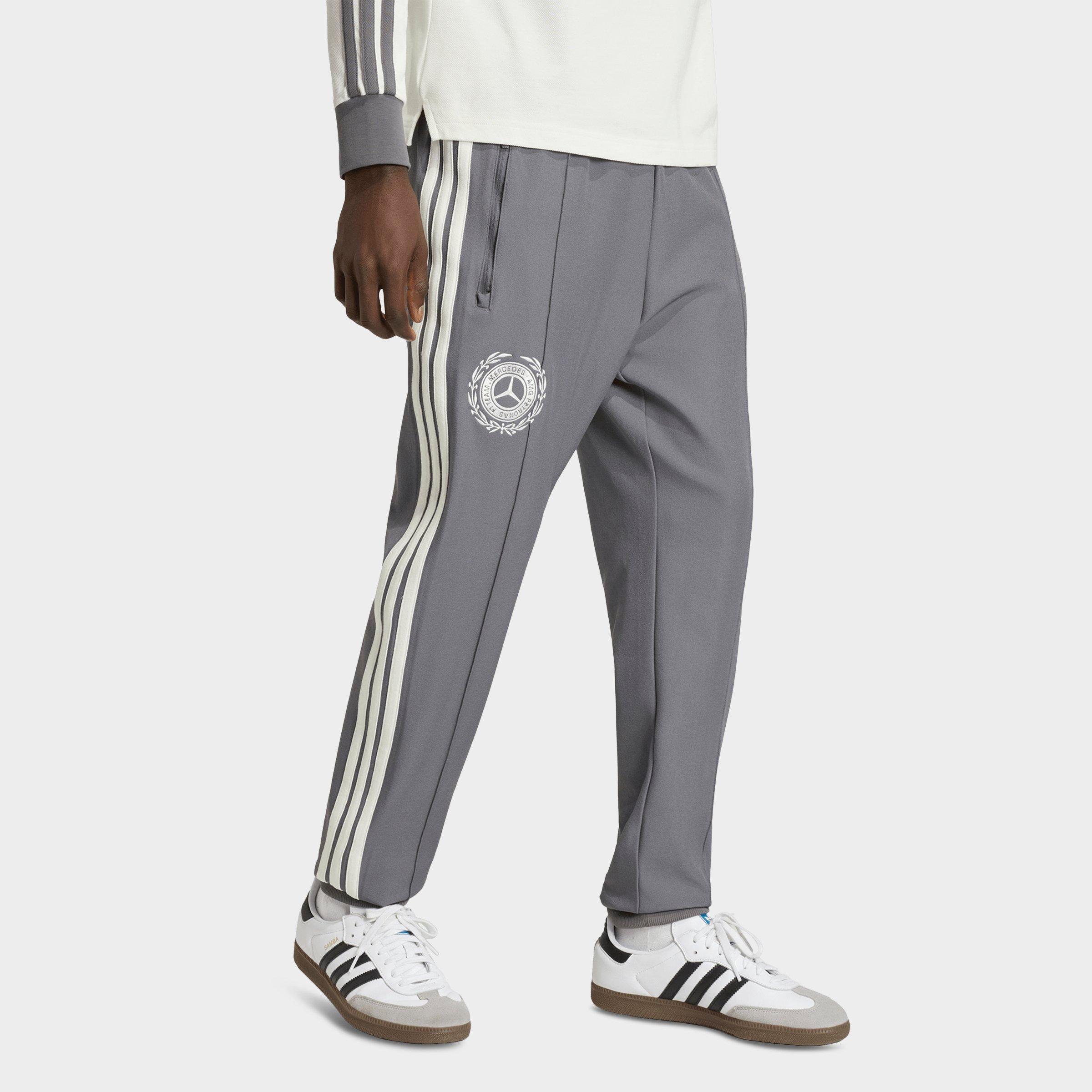 adidas Men's Mercedes-AMG Petronas F1 Team Silver Arrows Icon Track Pants in Granite/Off White Size: 2XL