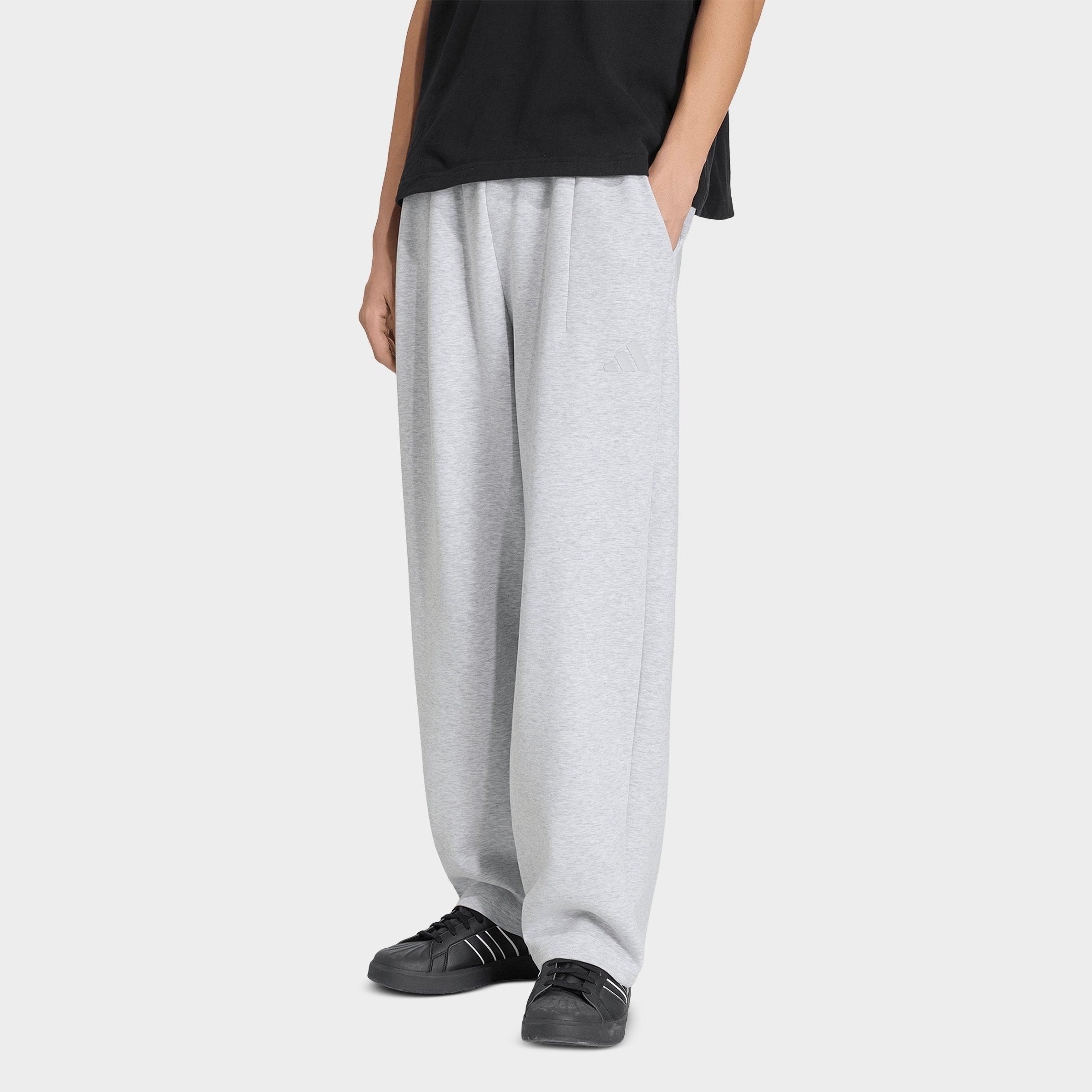adidas Men's Soft Lux Straight Leg Pants in Light Grey Heather Size: Small