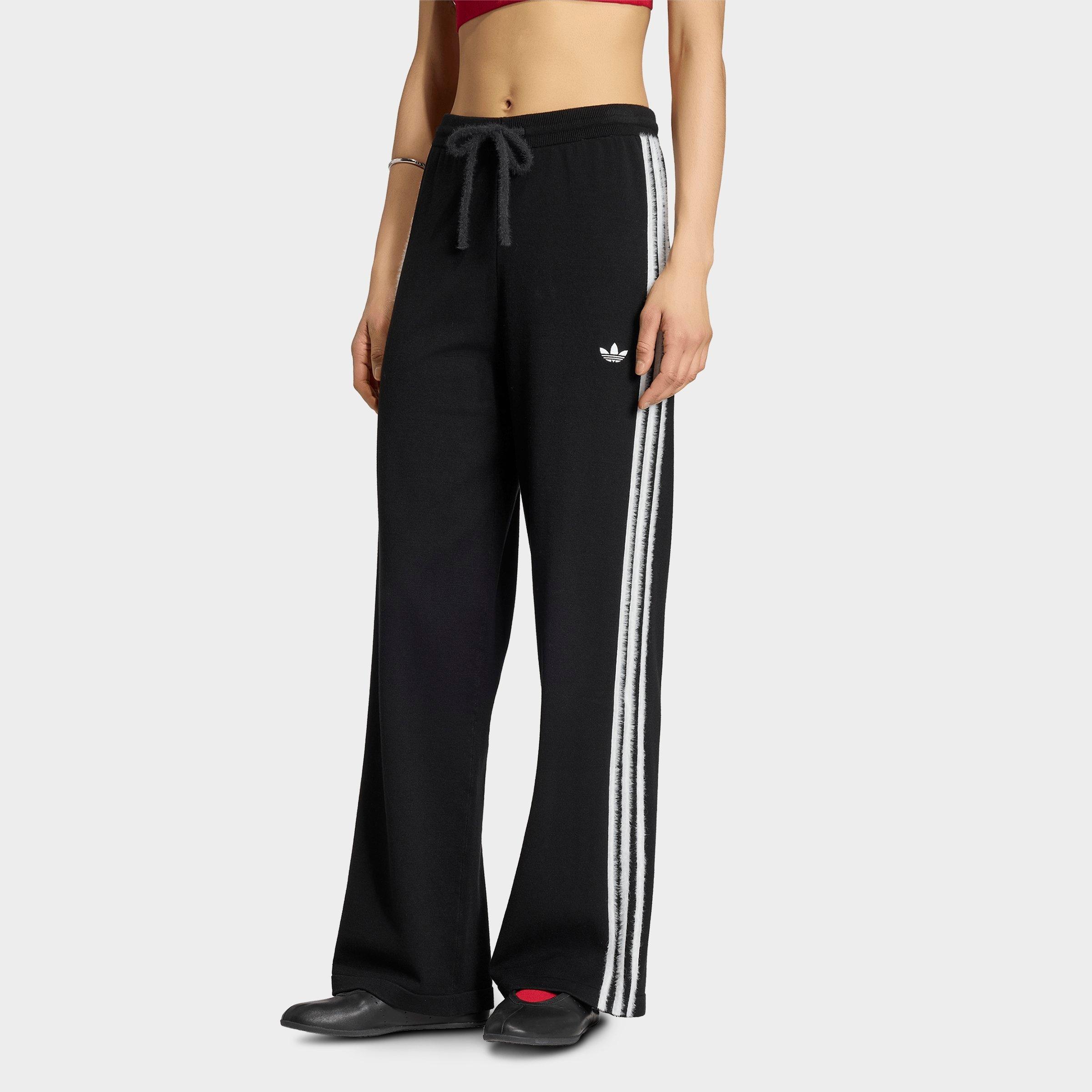 adidas Women's Originals Firebird Knit Track Pants in Black/White Size: Large