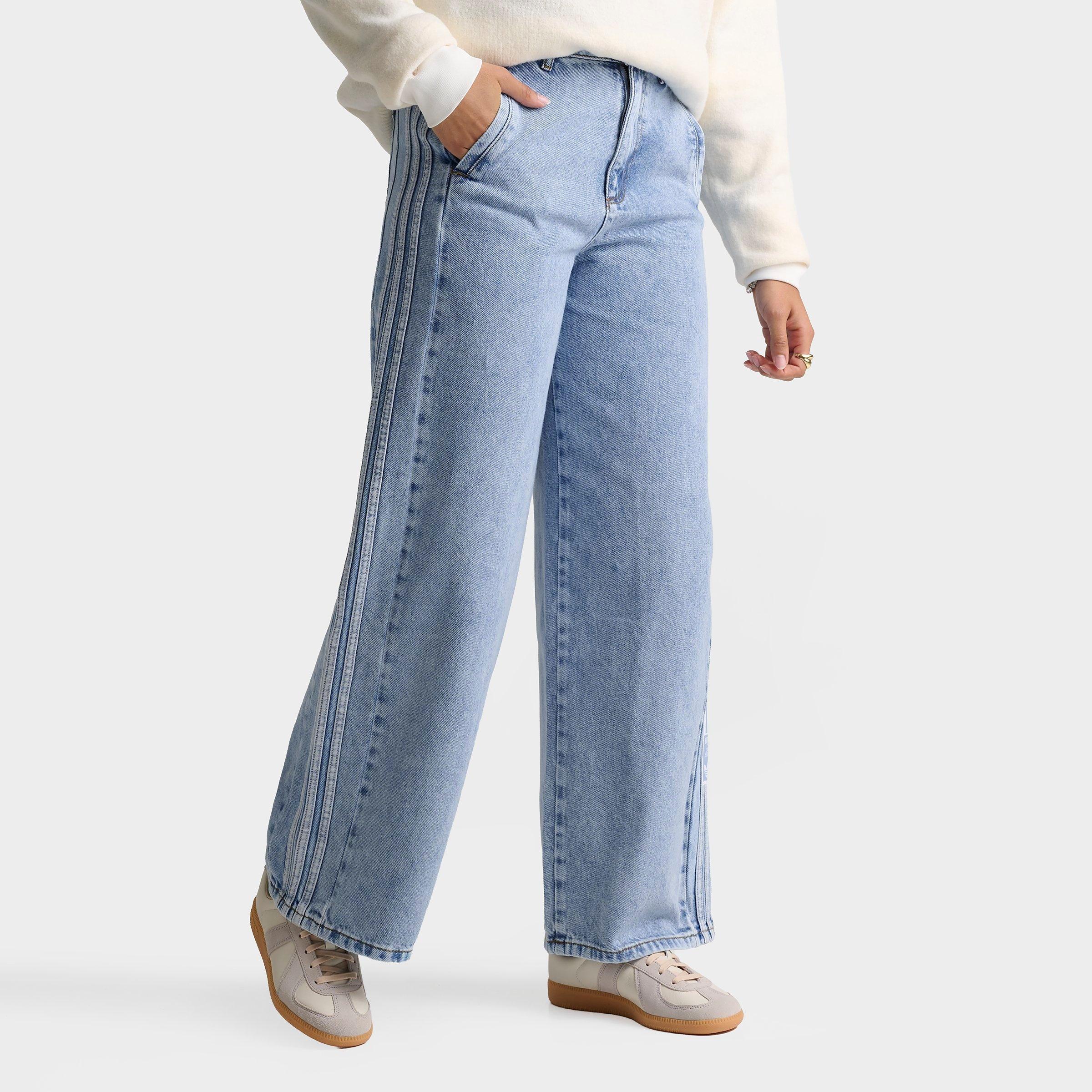 adidas Women's Originals Adibreak Mid-Rise Wide-Leg Denim Pants