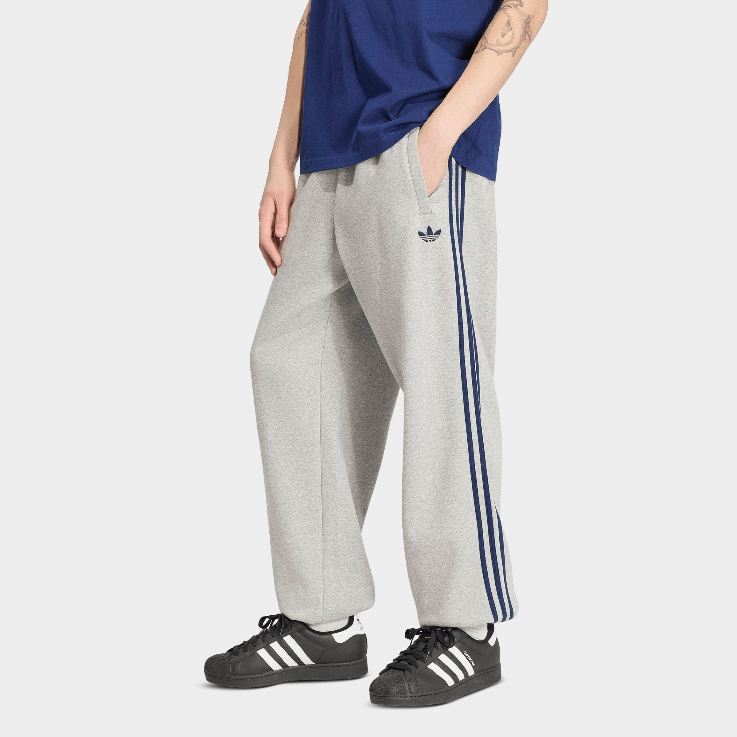 adidas Men's Originals Adicolor 3-Stripes Cuffed Sweatpants in Medium Grey Heather
