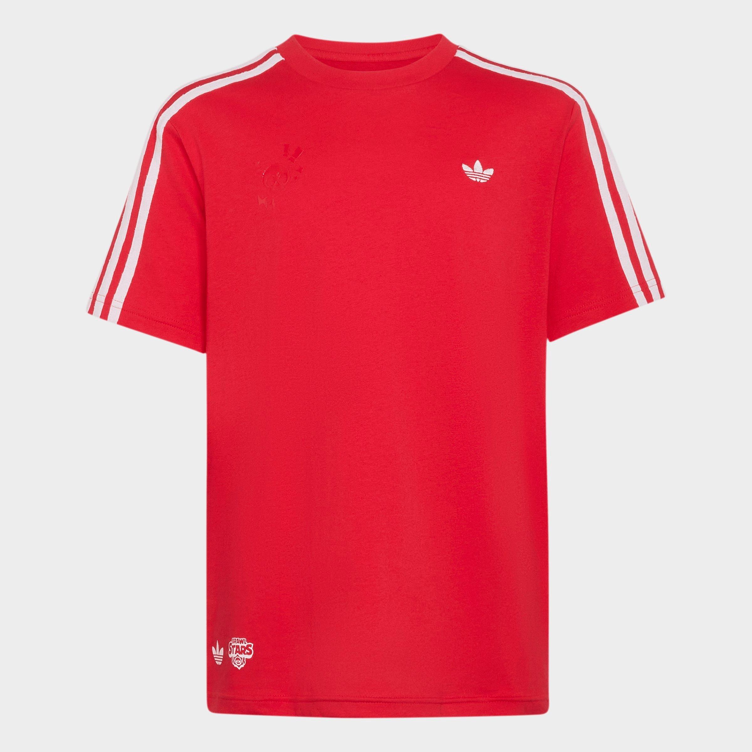 adidas Big Kids Originals x Brawl Stars Loose Fit T-Shirt in Pure Ruby/White Size: Medium