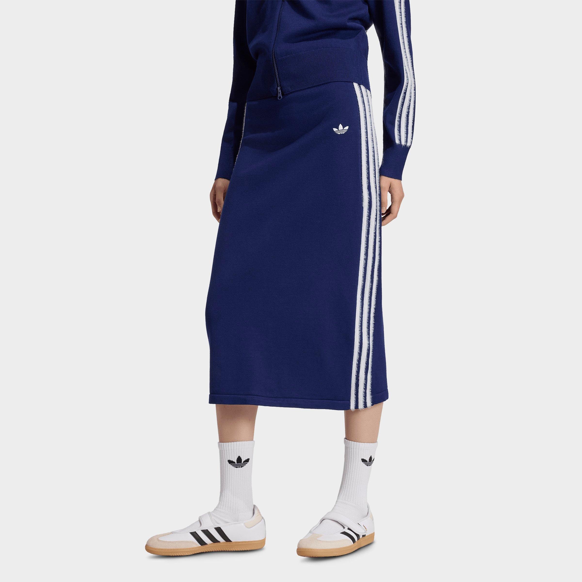 adidas Women's Originals Knitted Skirt in Dark Blue/White Size: XS