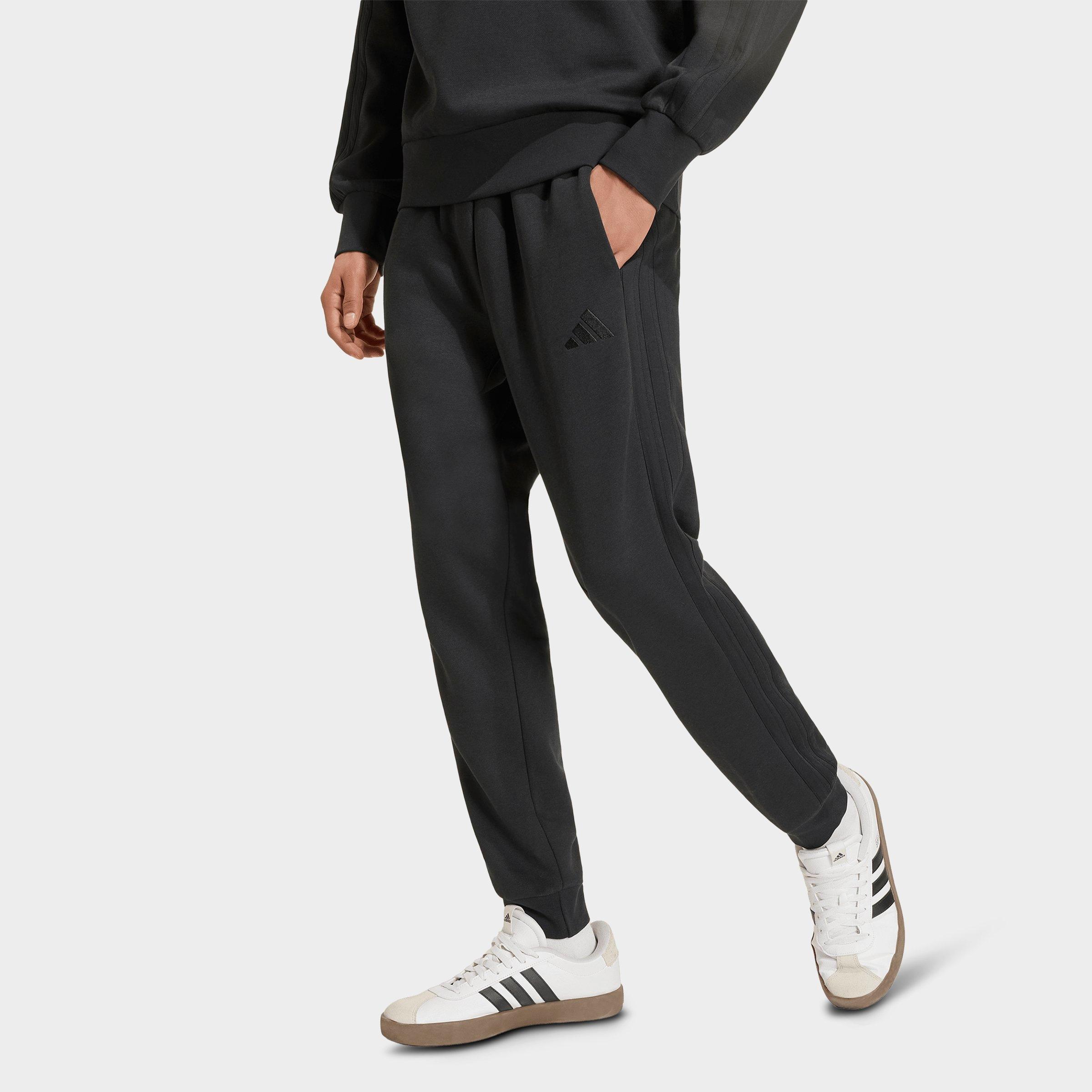 adidas Men's Essentials 3-Stripes Fleece Jogger Pants in Black Size: Large