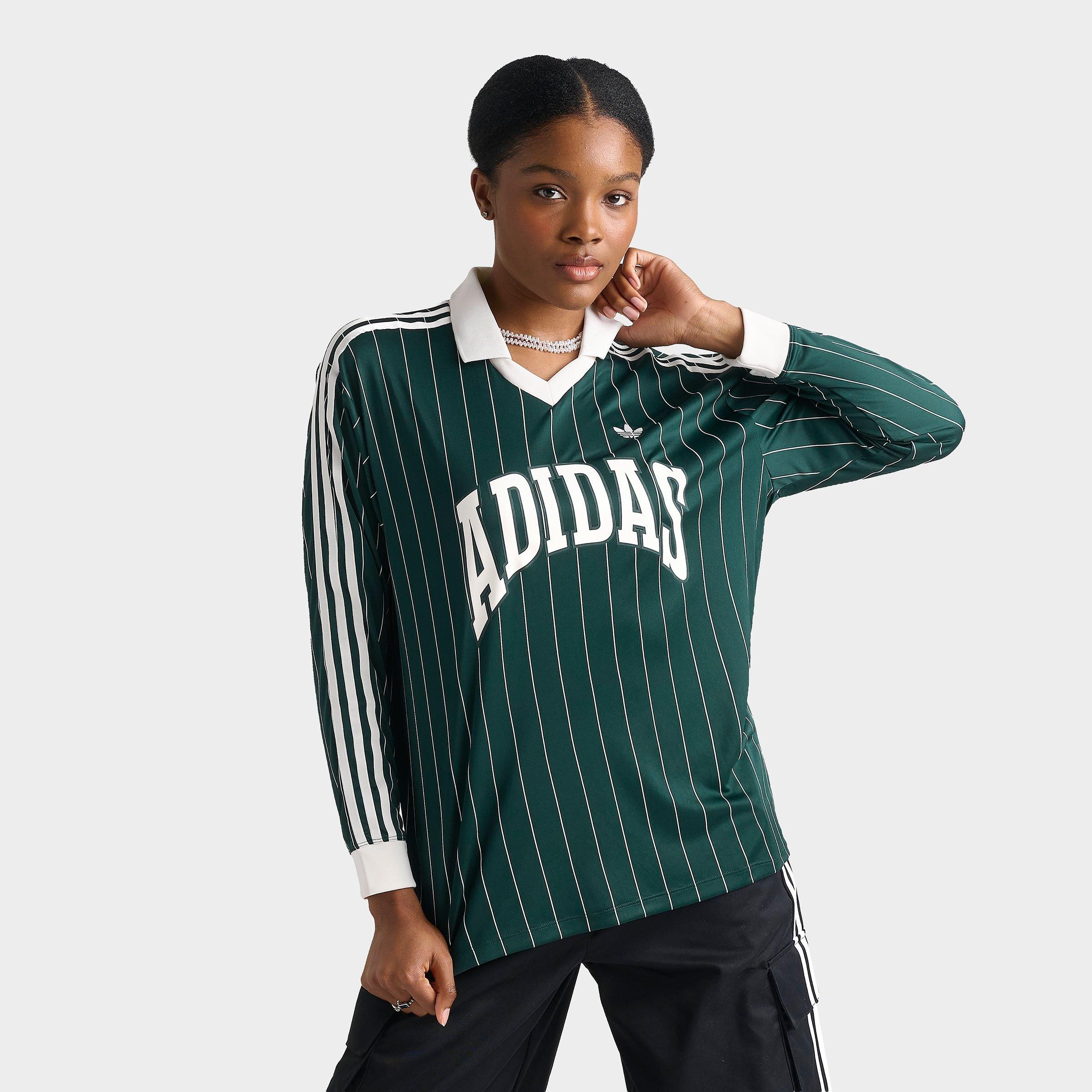 adidas Women's Originals Pinstripe Long-Sleeve Football T-Shirt